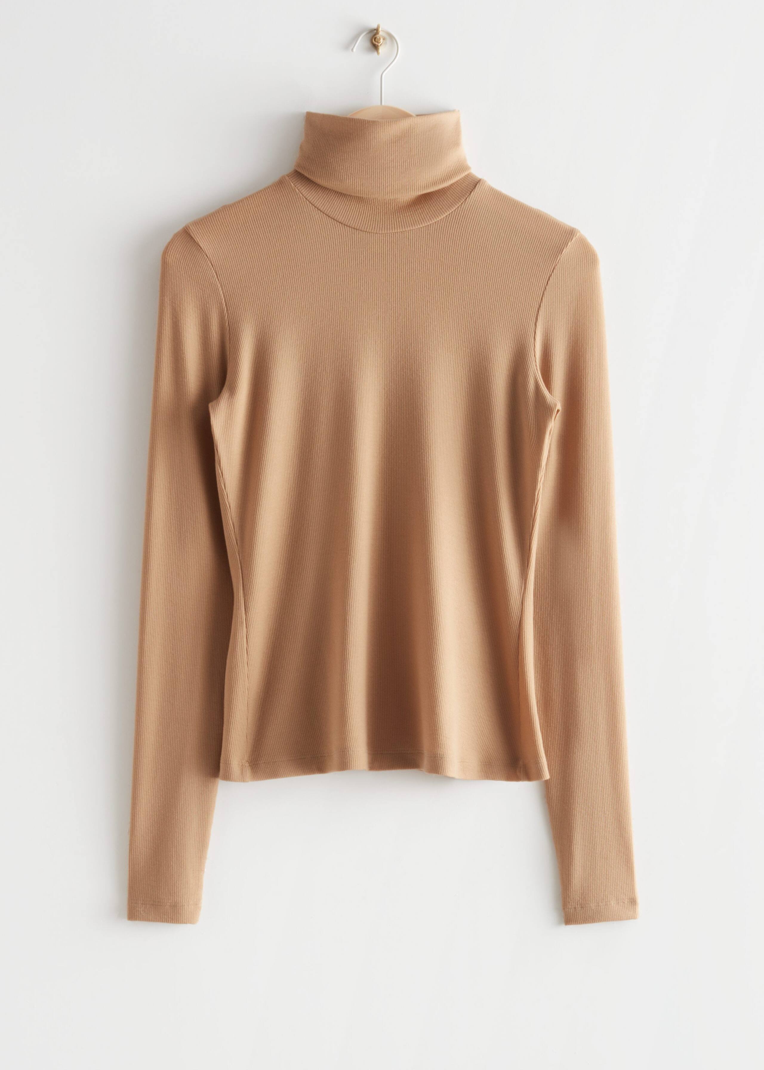 Fitted Turtleneck Top - Beige - Natura morta