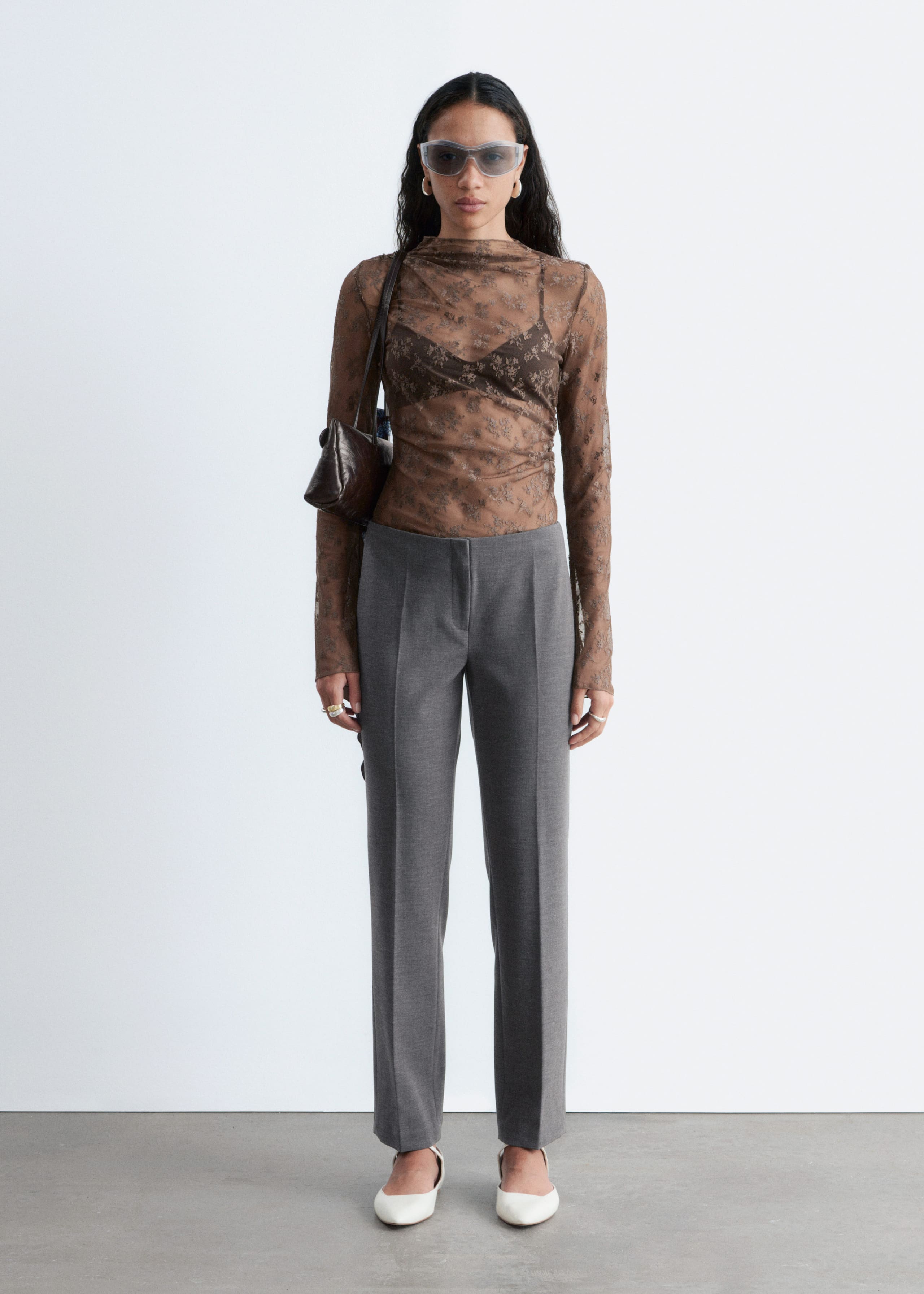 Image of Long-Sleeve Lace Top