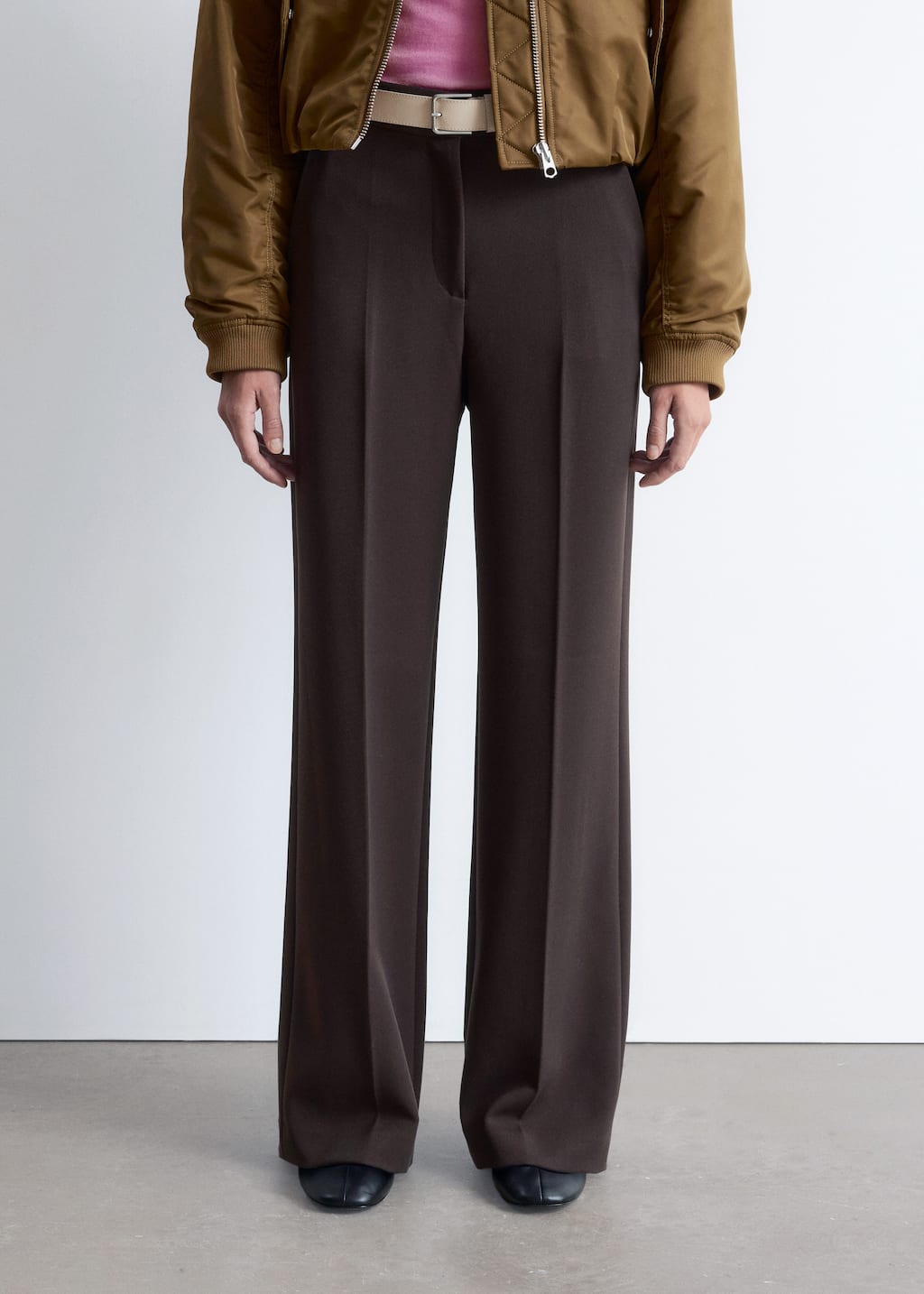 Image of Wide Press-Crease Trousers