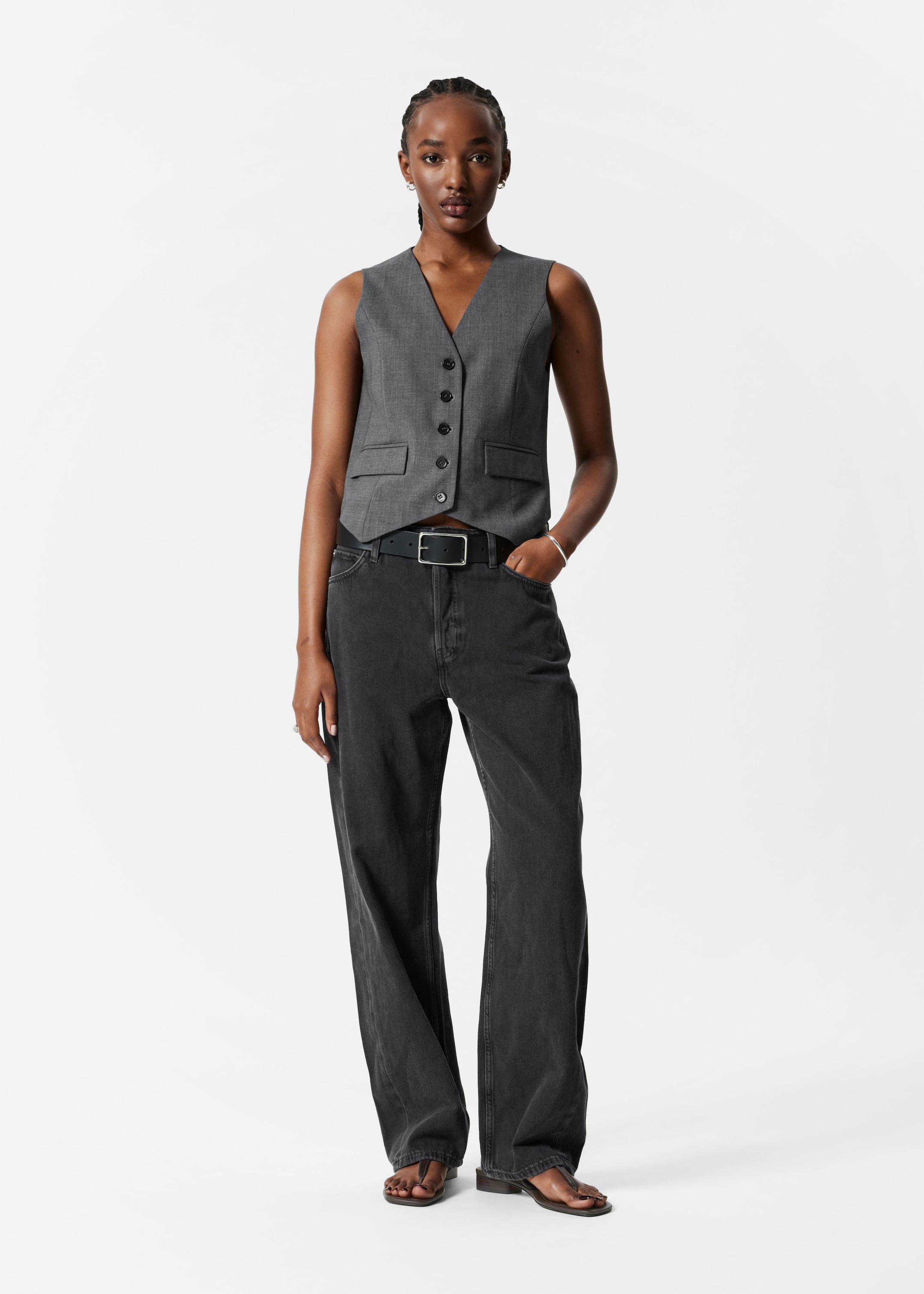 Agrandir l'image: Gilet habillé en laine - Gris - FEMME | H&M CH 2