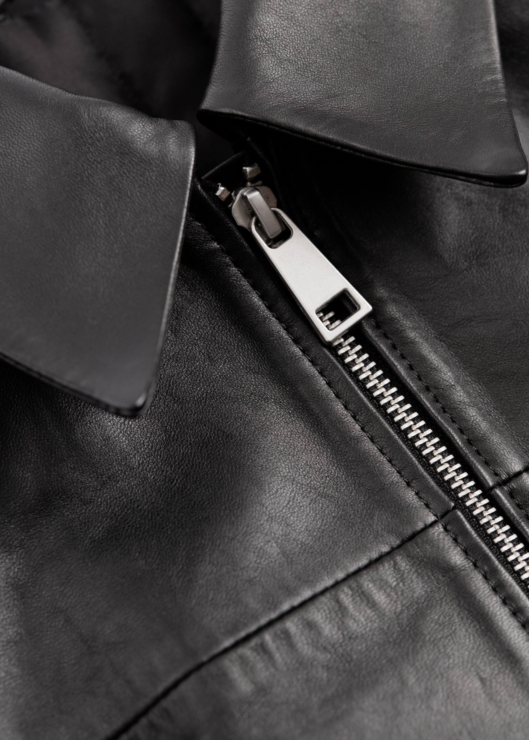 View larger image: Regular Fit Leather Jacket - Black - Ladies | H&M GB 3