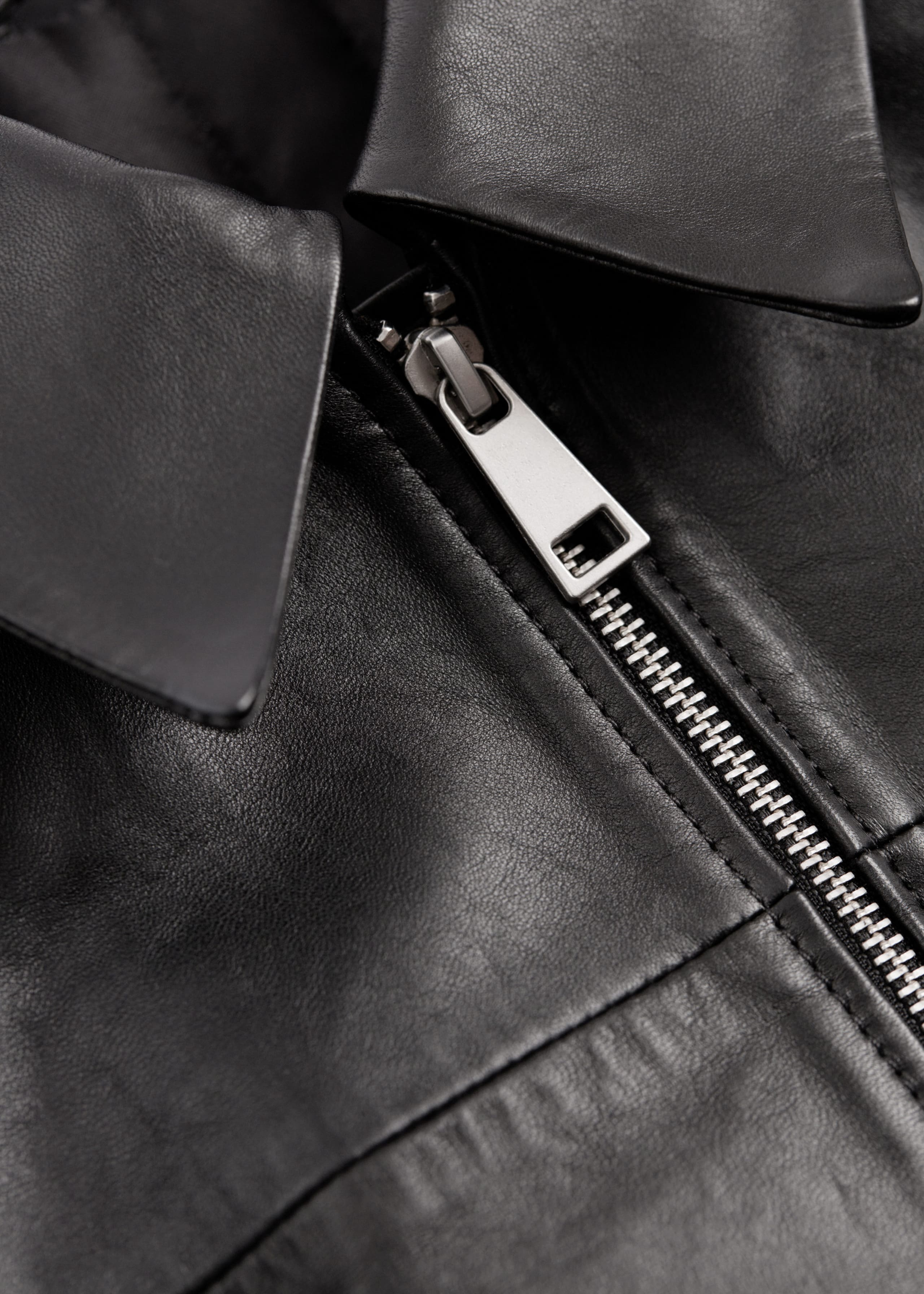 Image of Regular Fit Leather Jacket