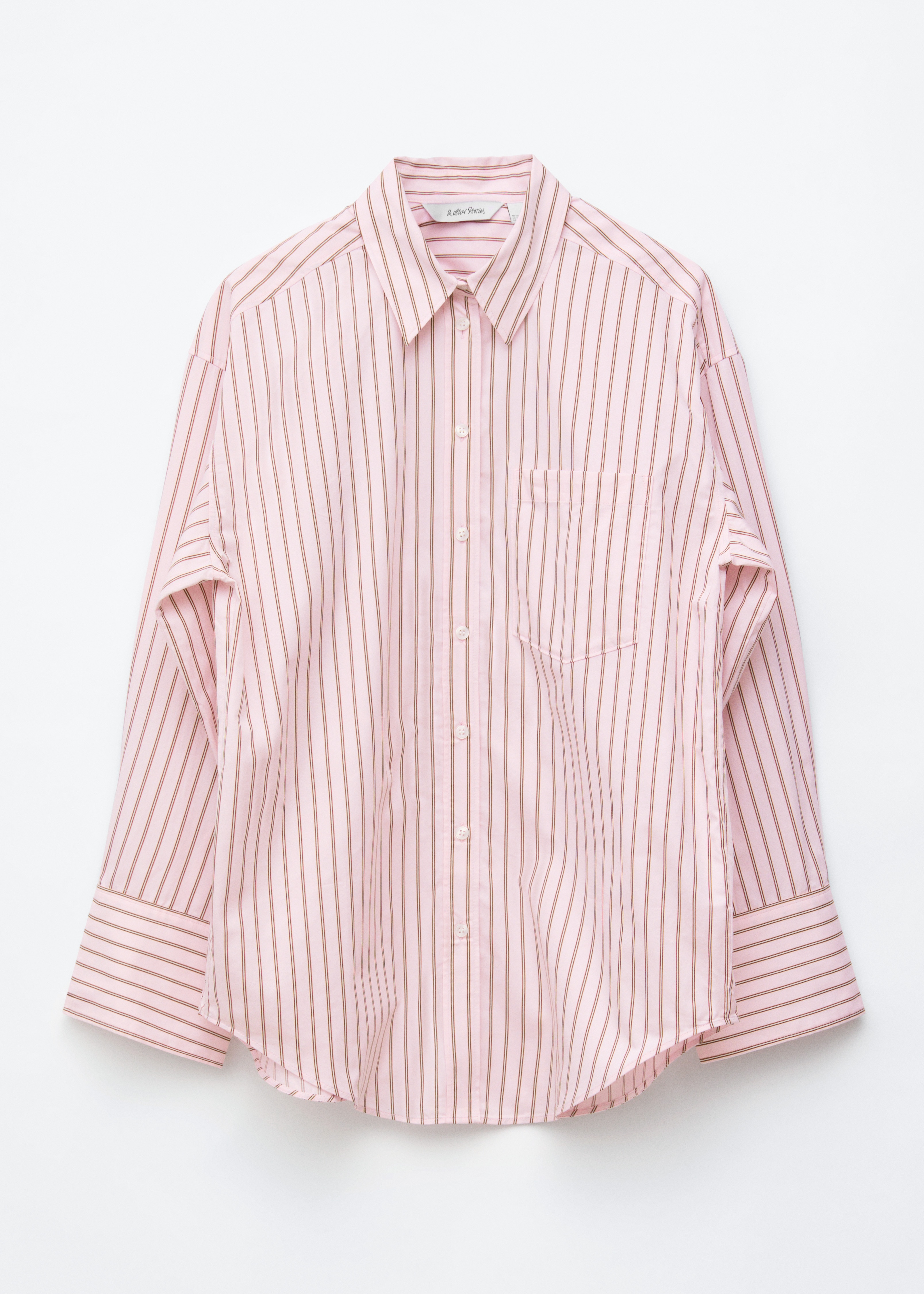 Camicia in cotone - Righe rosa/rosso/Righe marrone/blu/Bianco/Righe/Beige scuro