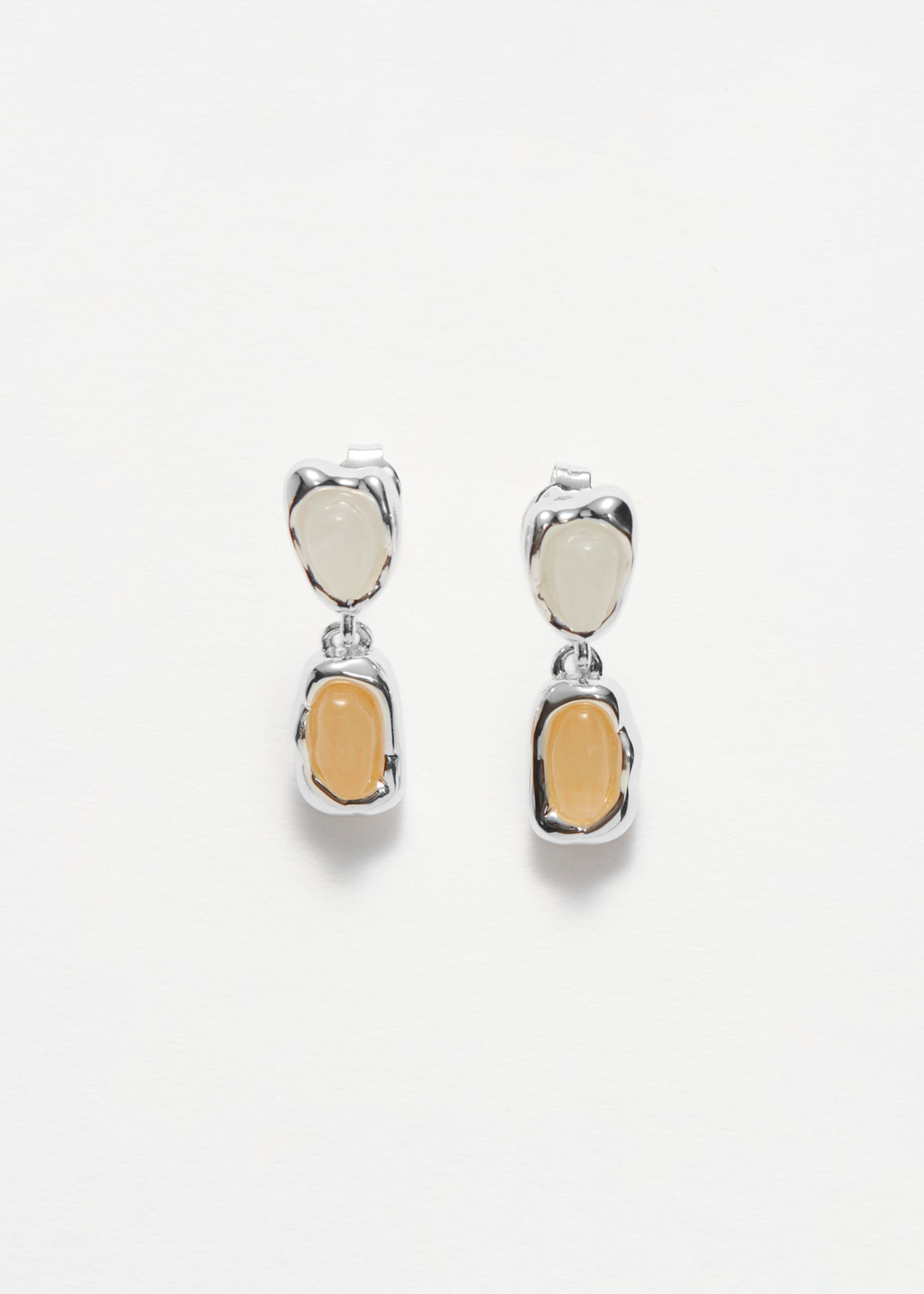 Stone Drop Earrings - Silver - Still Life