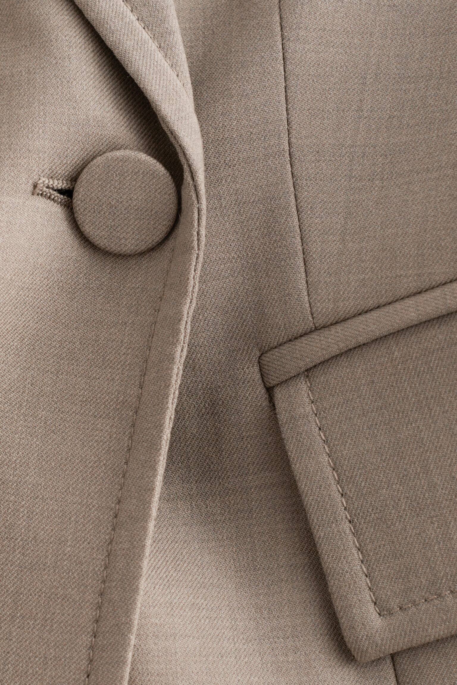 Blazer i merinoull med intagen midja - Mullvad - 8