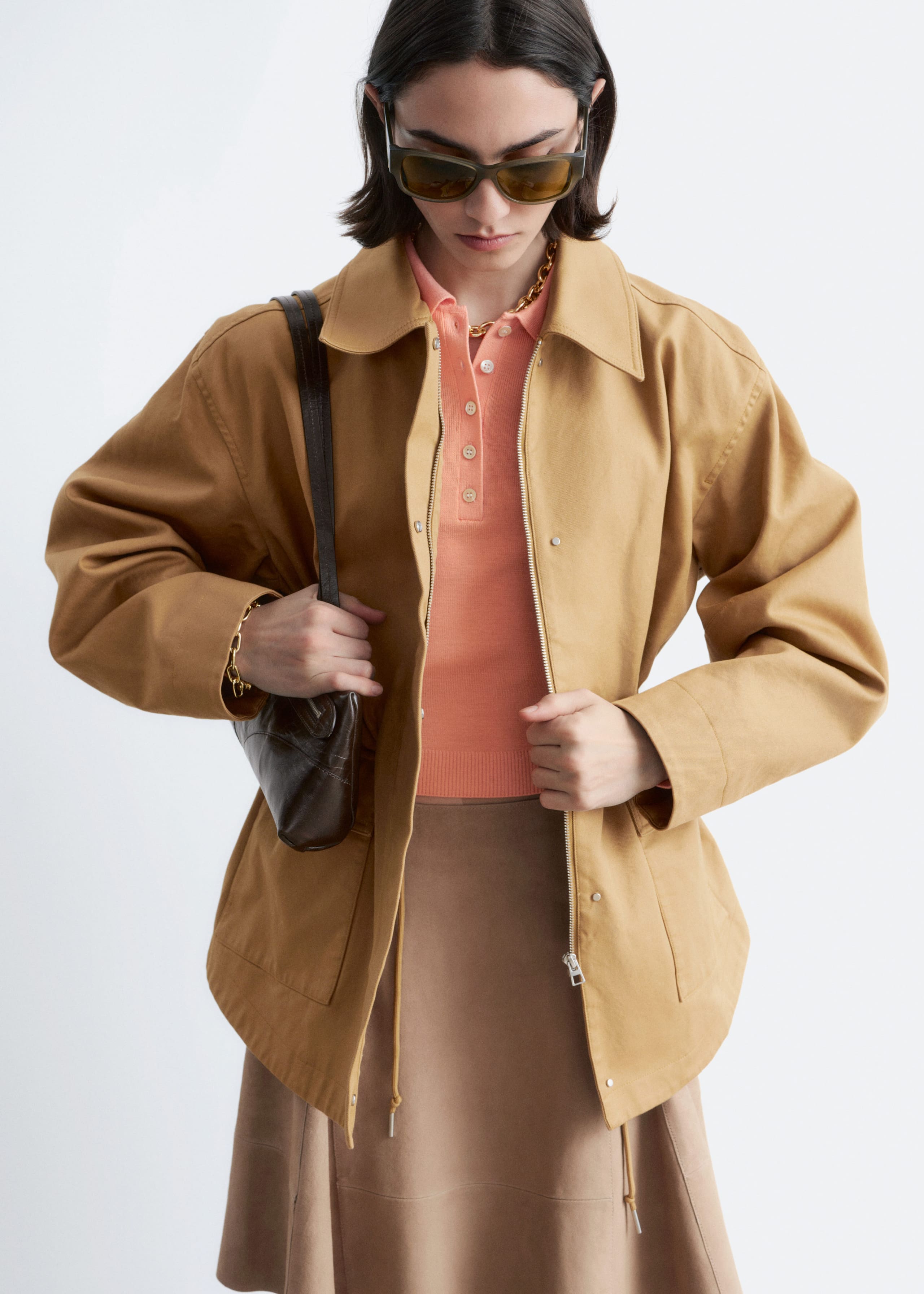 Image of Oversized Drawstring Utility Jacket