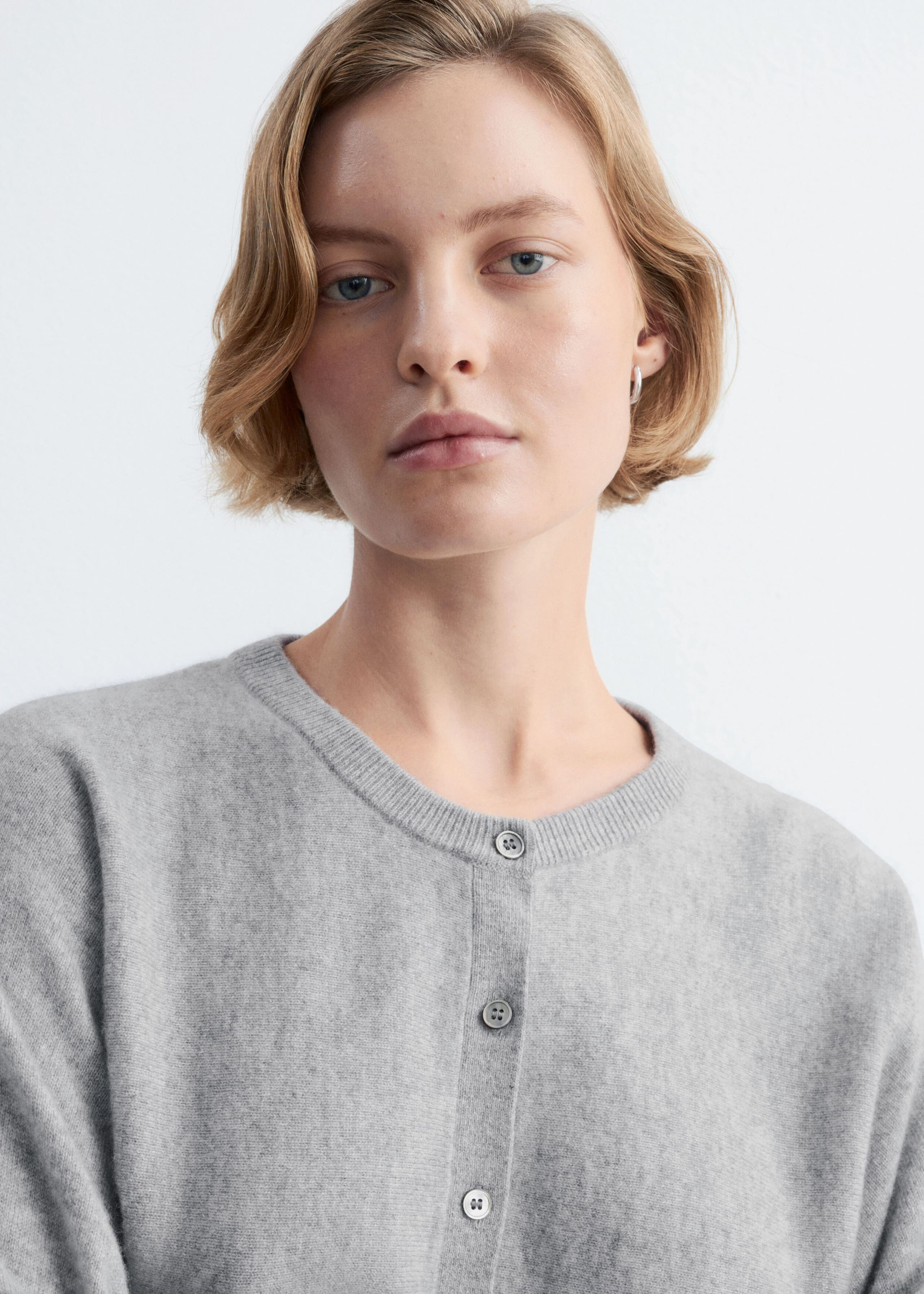 Kaszmirowy kardigan – Szary – Lookbook