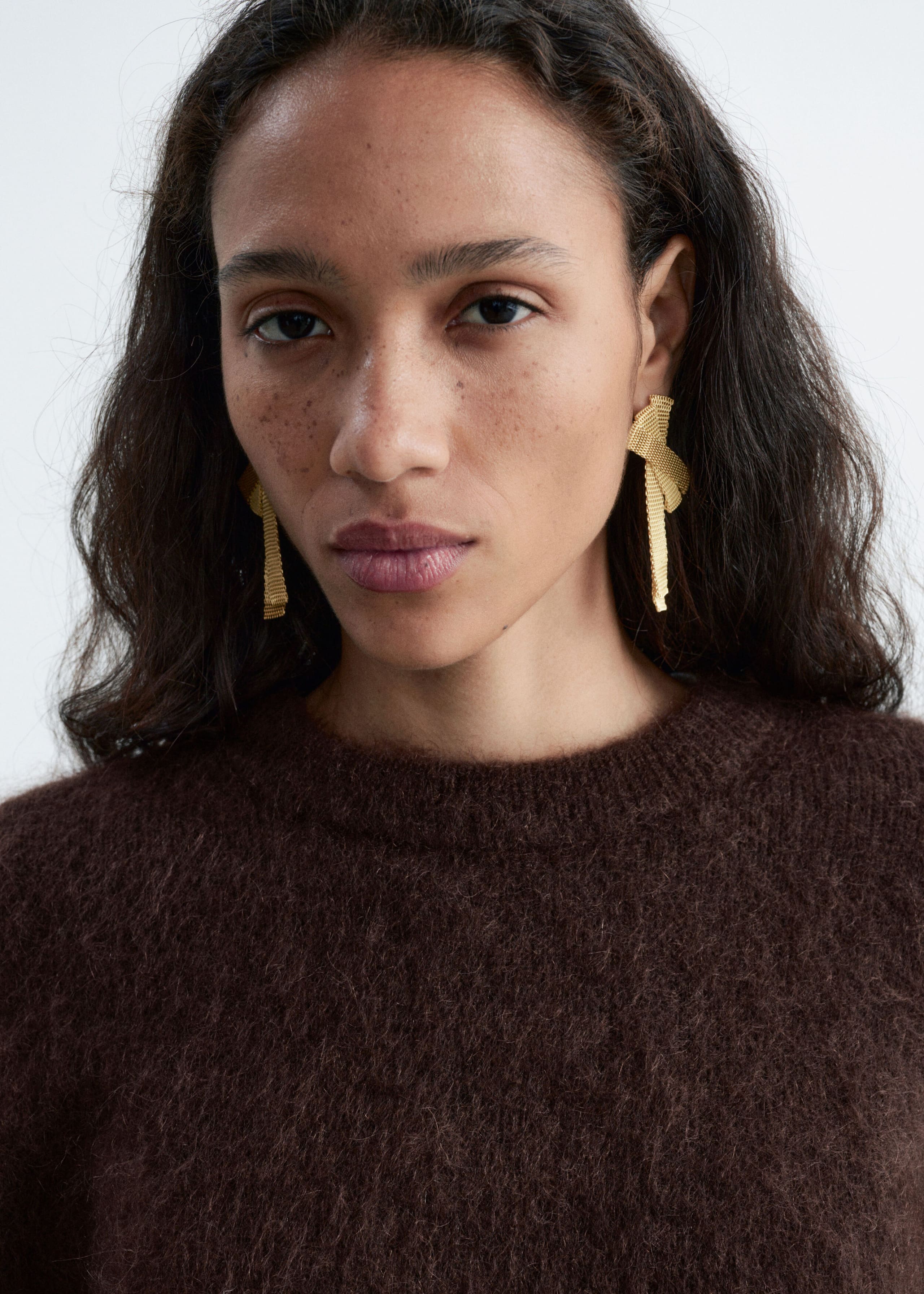 Oversized Mohair-Blend Sweater - Dark Brown - Lookbook