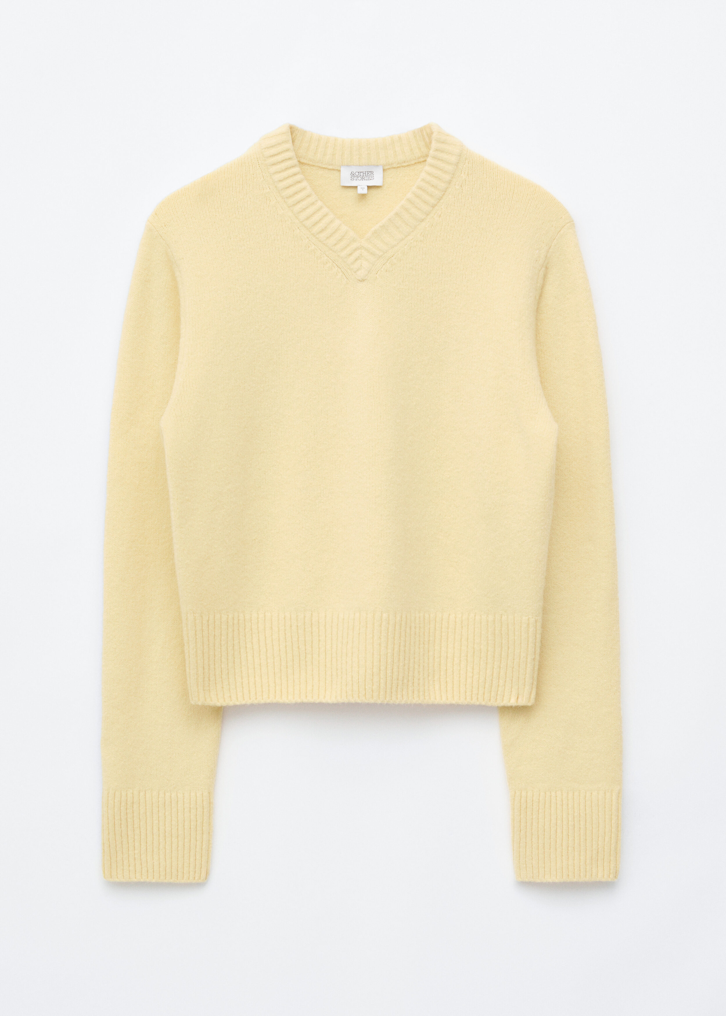 & Other Stories V-Neck Jumper - Butter Yellow - Knitwear | & Other Stories GG