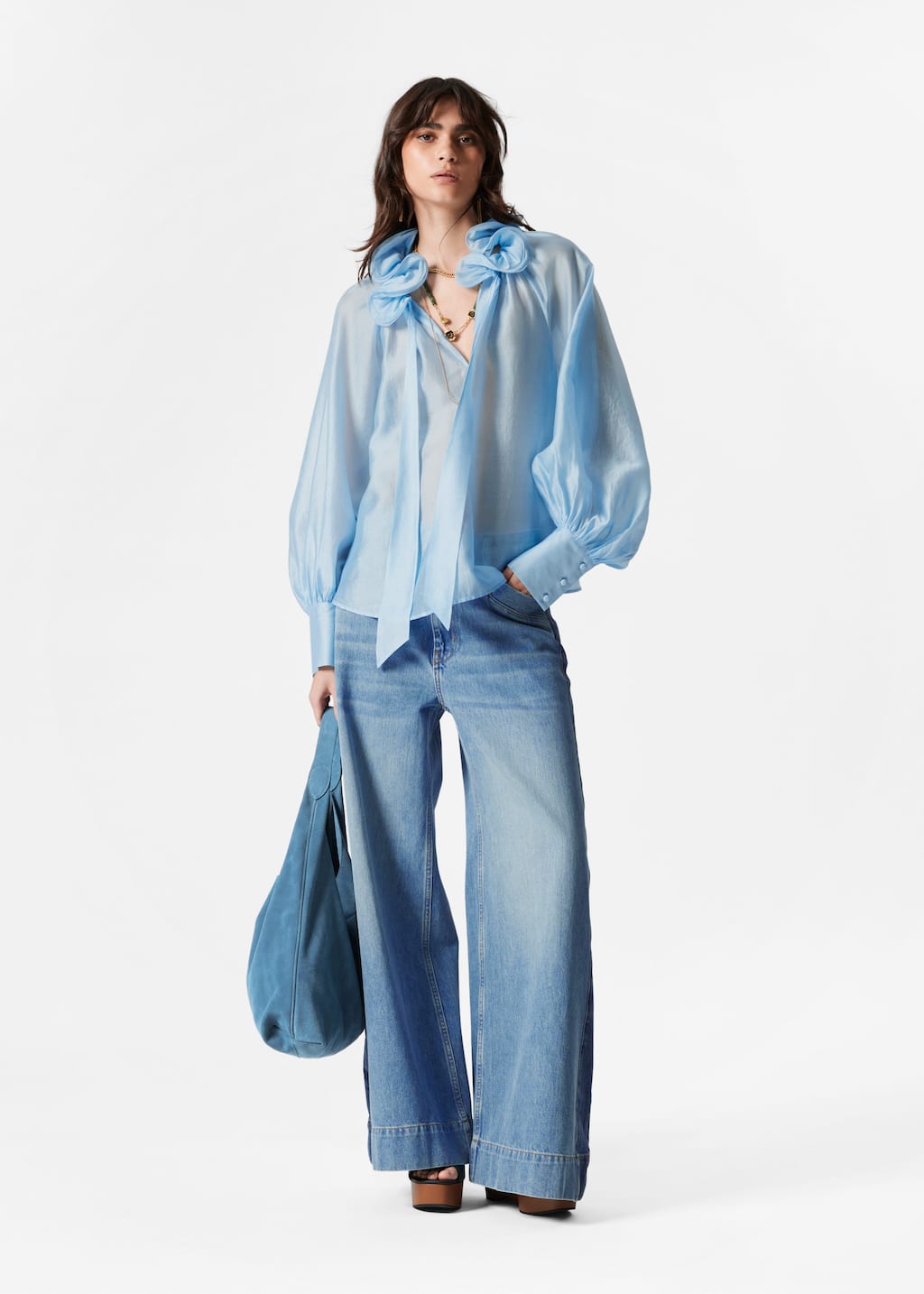 Ruffled Tie-Neck Blouse - Leopard - Lookbook