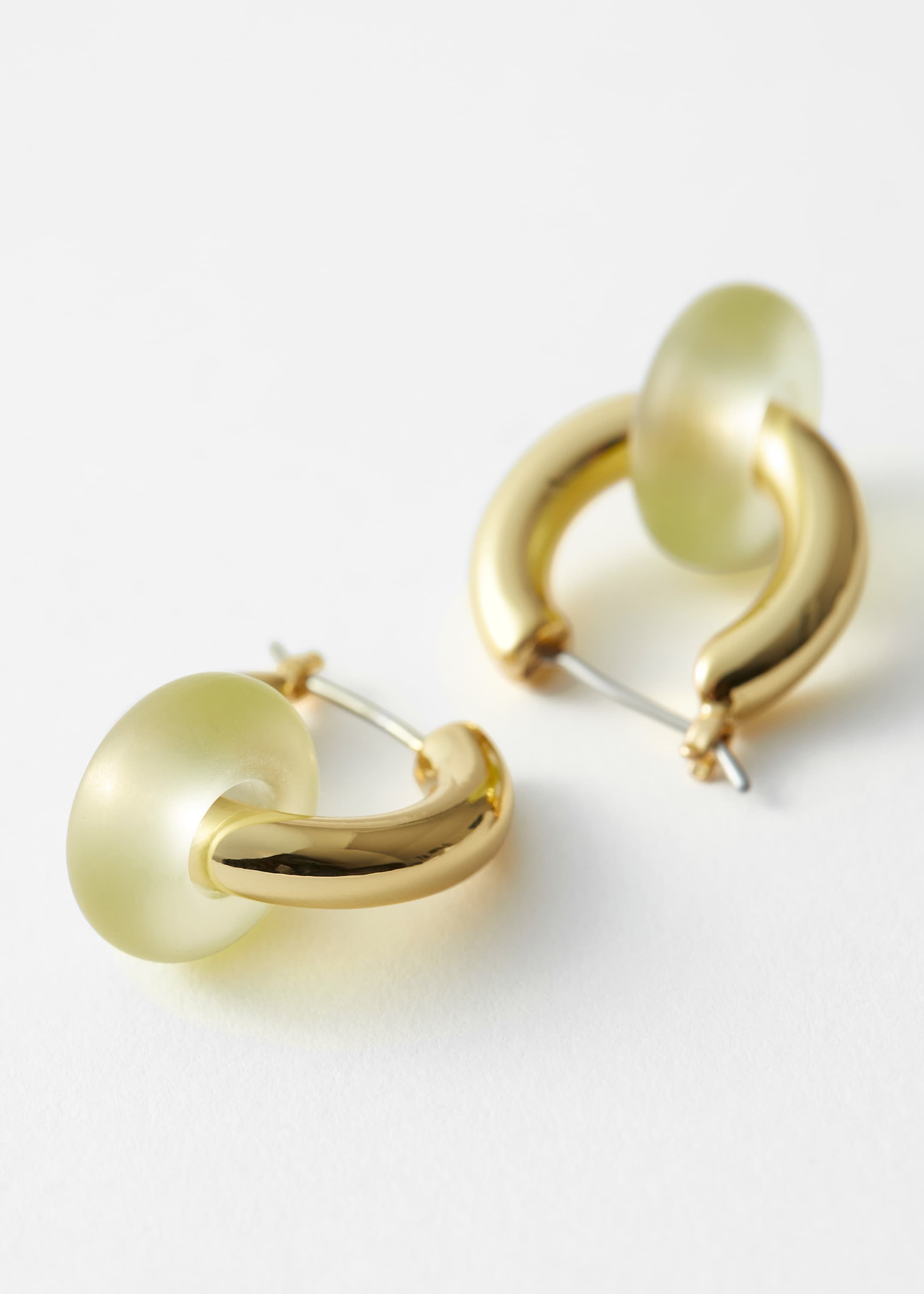 Zobrazit větší obrázek: Vibrant Stone Hoop Earrings - zlatá/lime - ŽENY | H&M CZ 2