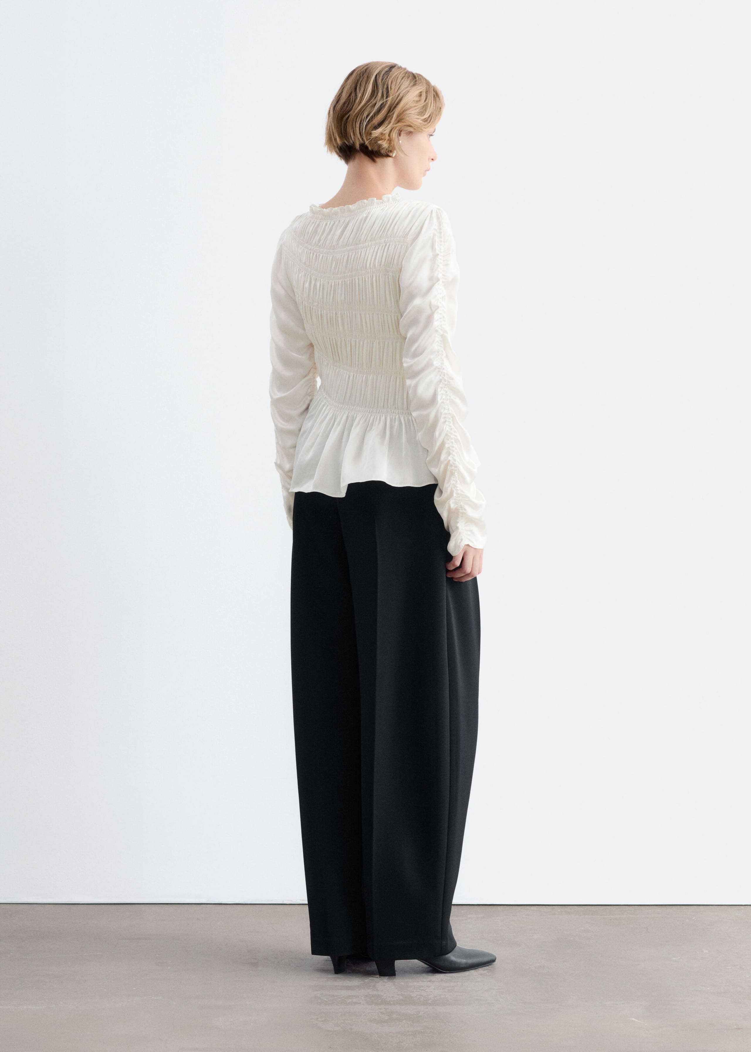 Smocked Blouse - White - Lookbook