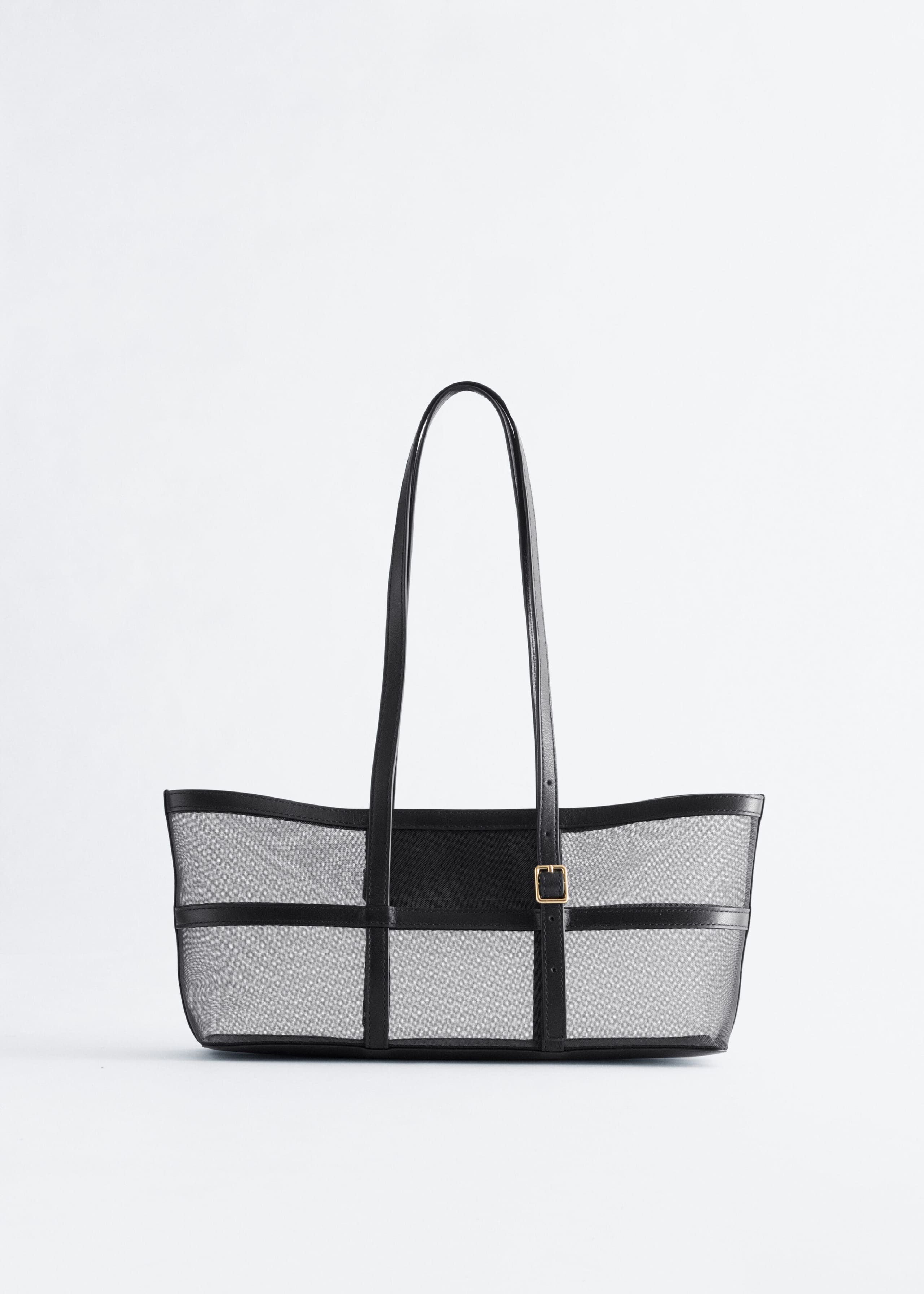 Leather-Trimmed Canvas Tote Bag - Black - Still Life