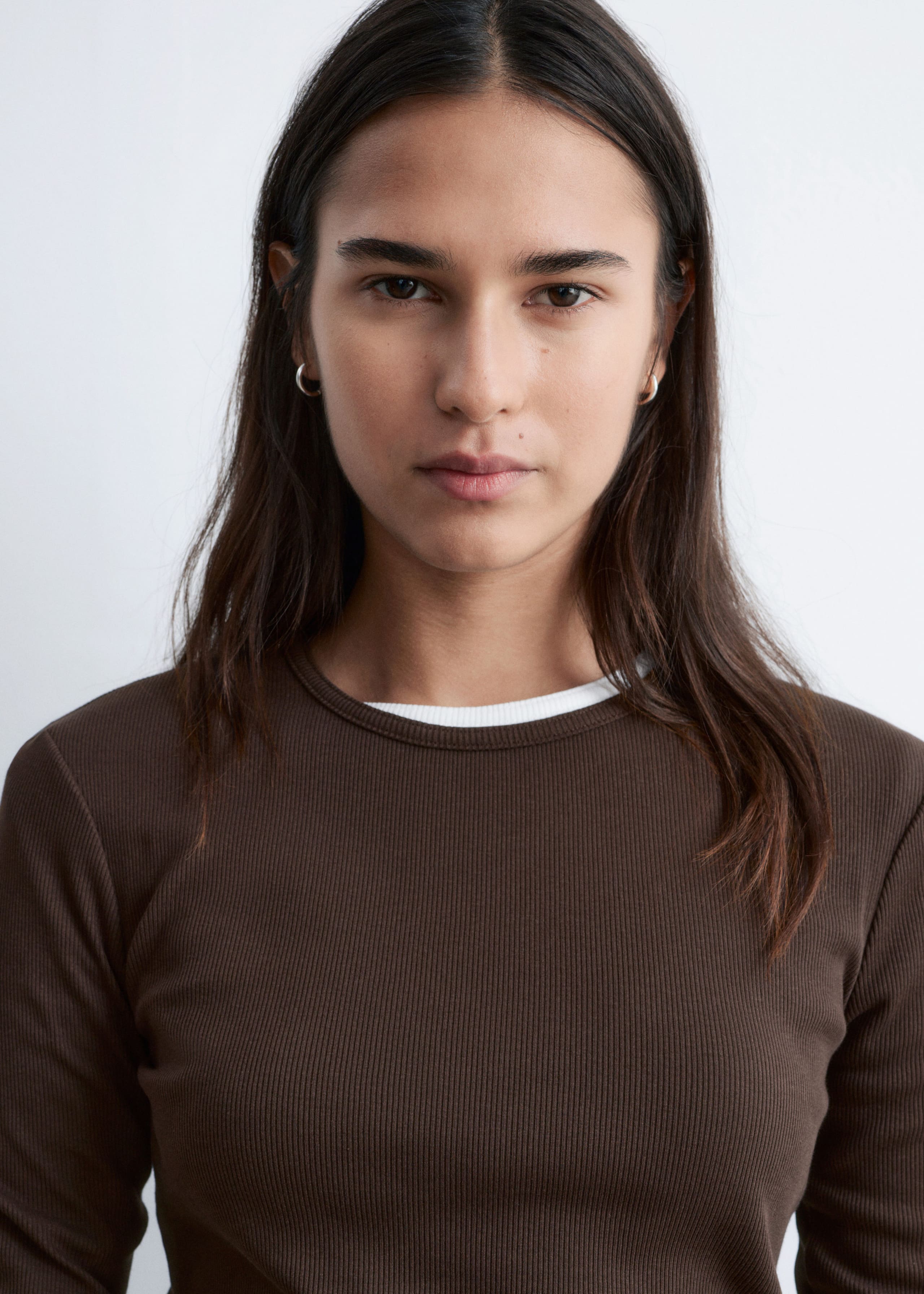 Image of Ribbed Long-Sleeve Top