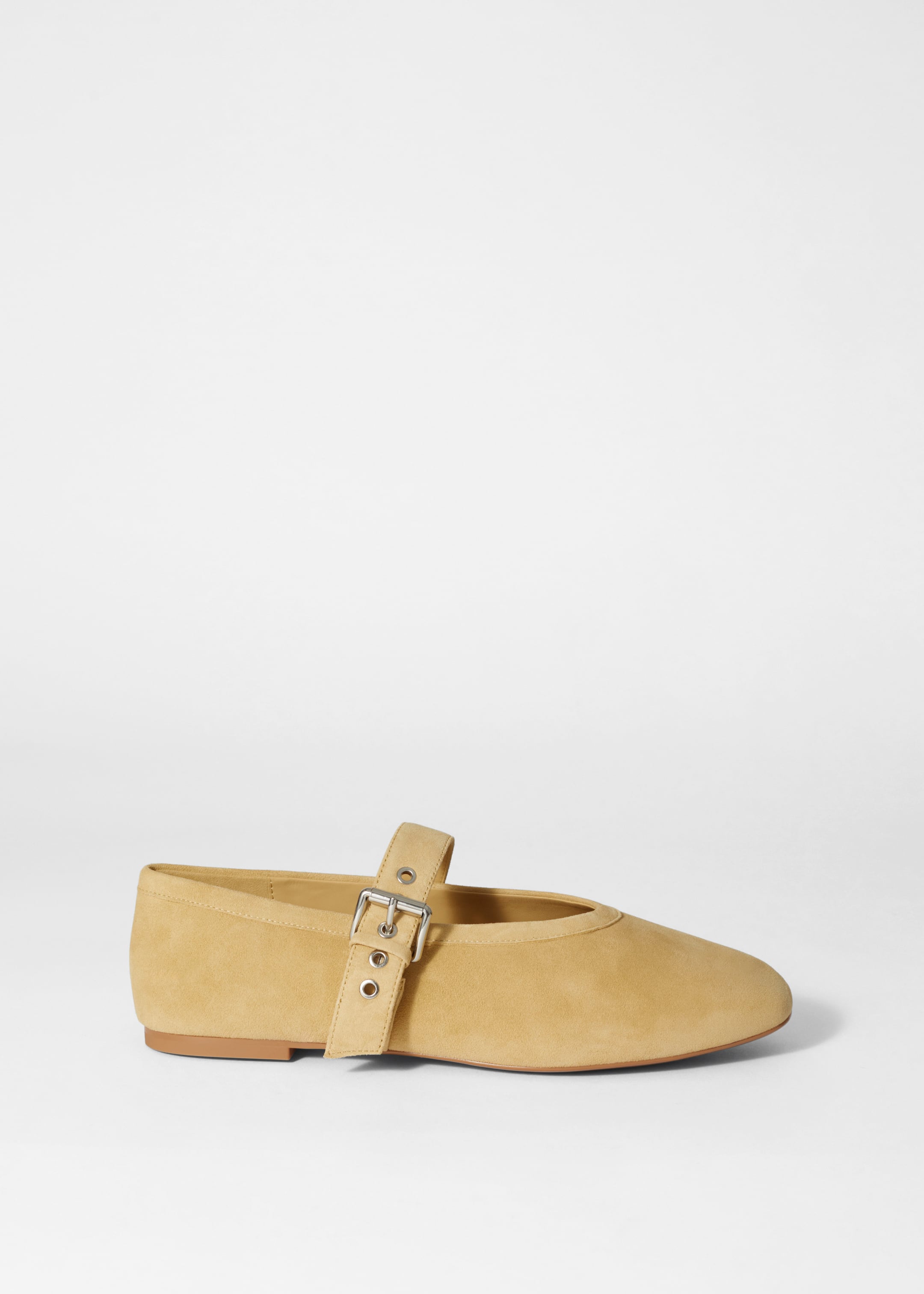 View larger image: Mary-Jane Ballet Flats - Yellow suede - Ladies | H&M GB 2
