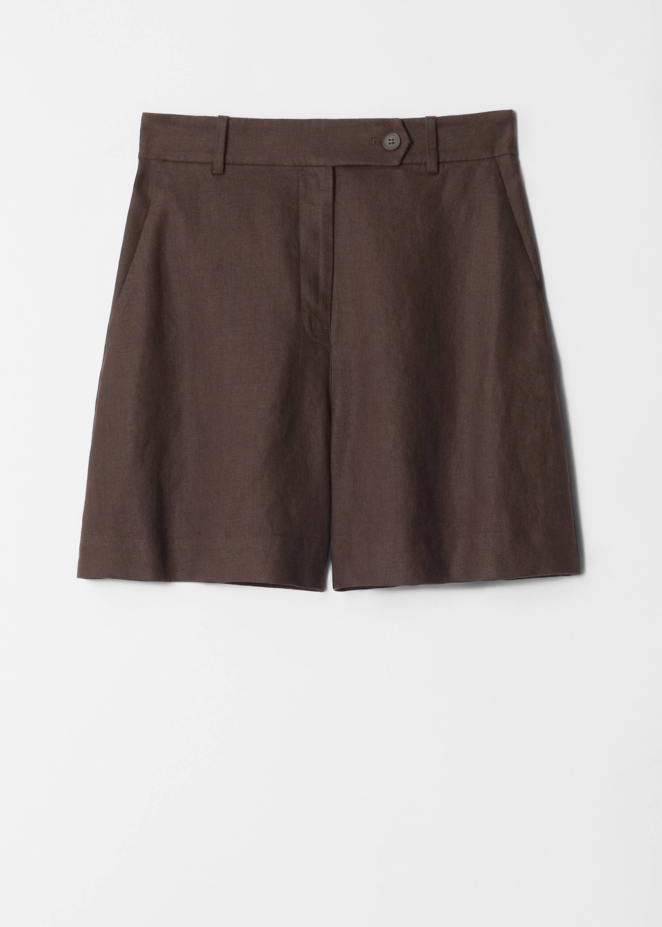 Vezi imaginea mai mare: Pantaloni scurți din in - Maro Închis - FEMEI | H&M RO 5