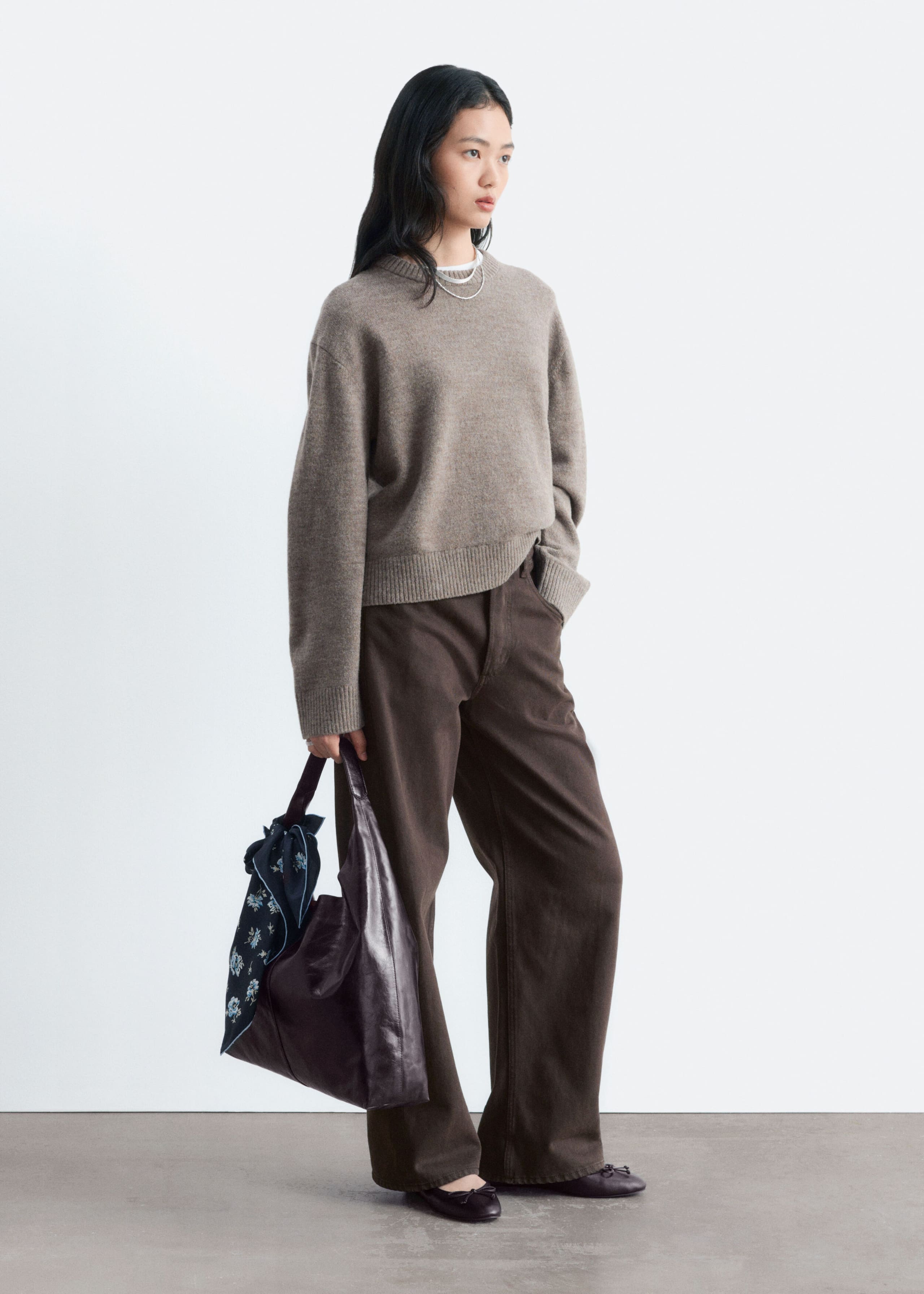 Boxy Knit Jumper - Dark Mole - Still Life