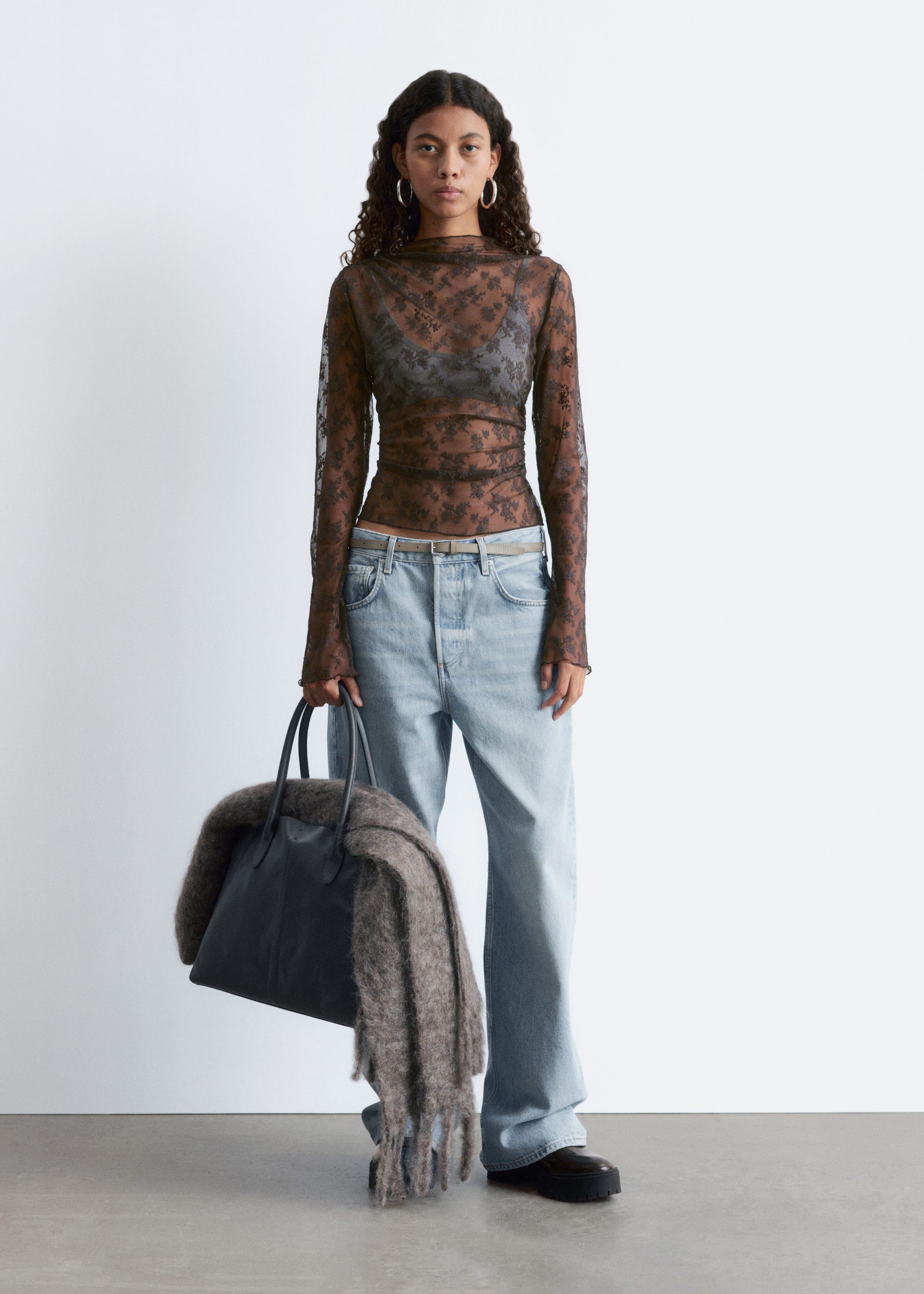 Image of Long-Sleeve Lace Top