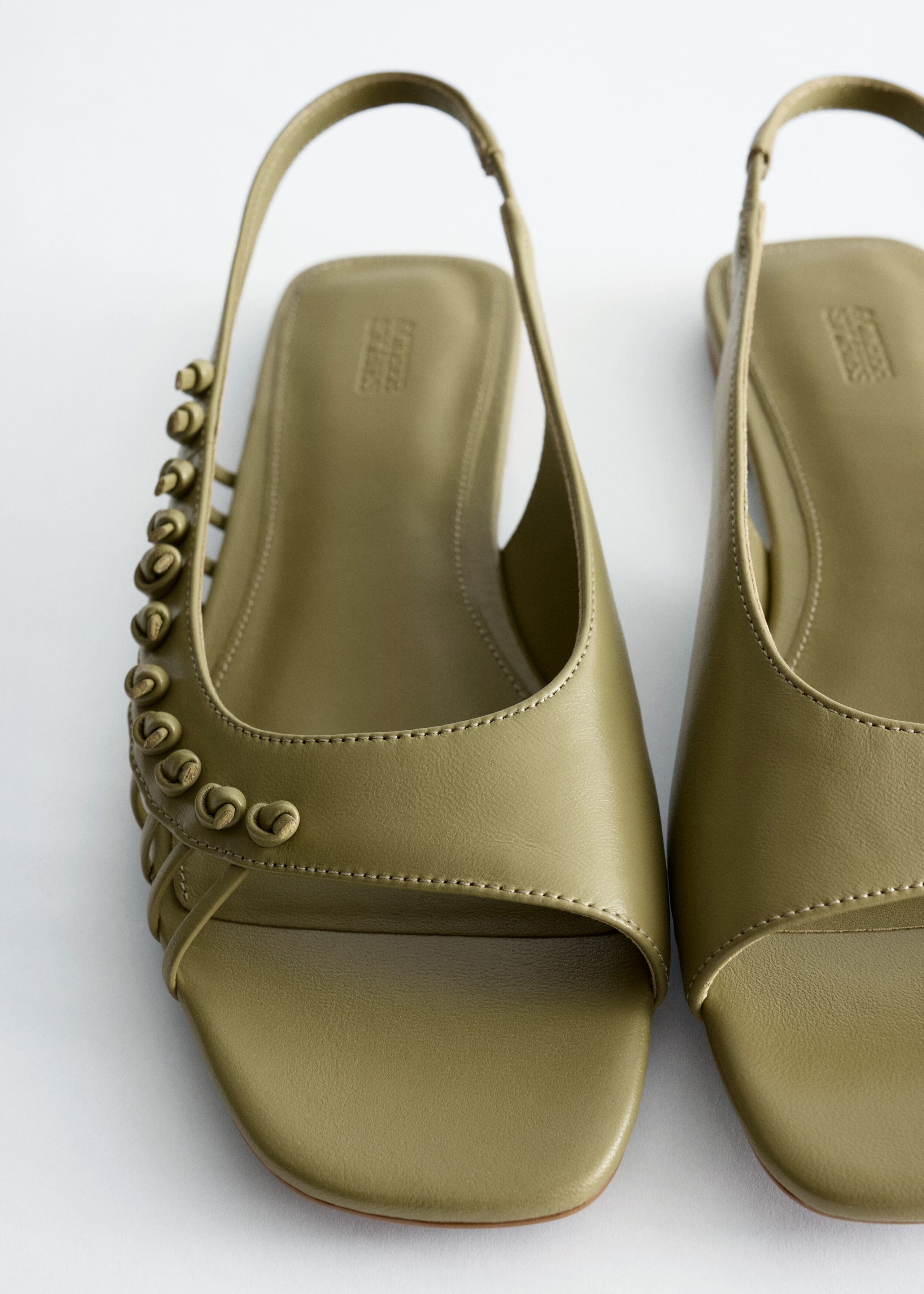 Leather Slingback Sandals - Green - Still Life