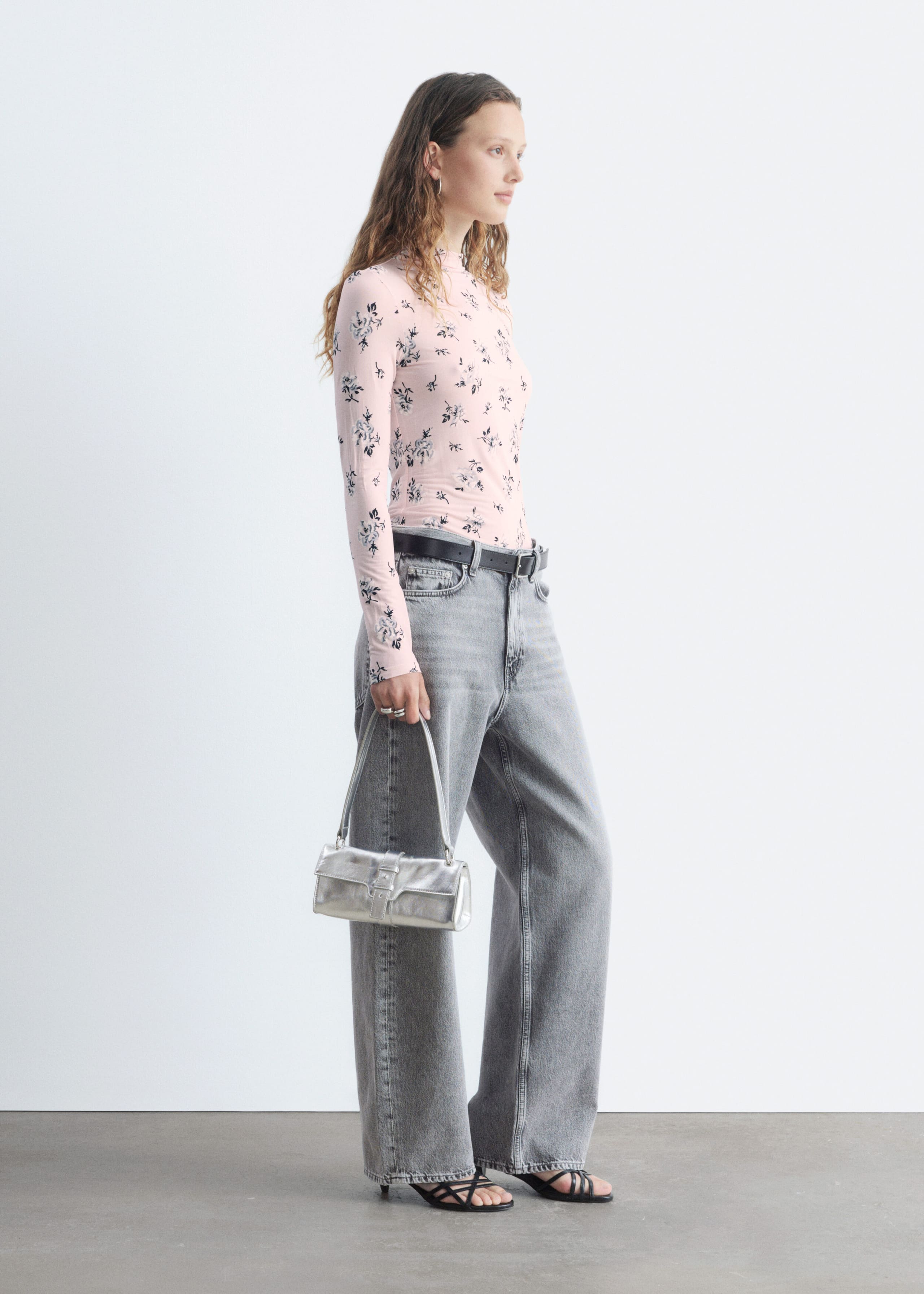 Mock-Neck Top - Pink/Floral - Lookbook