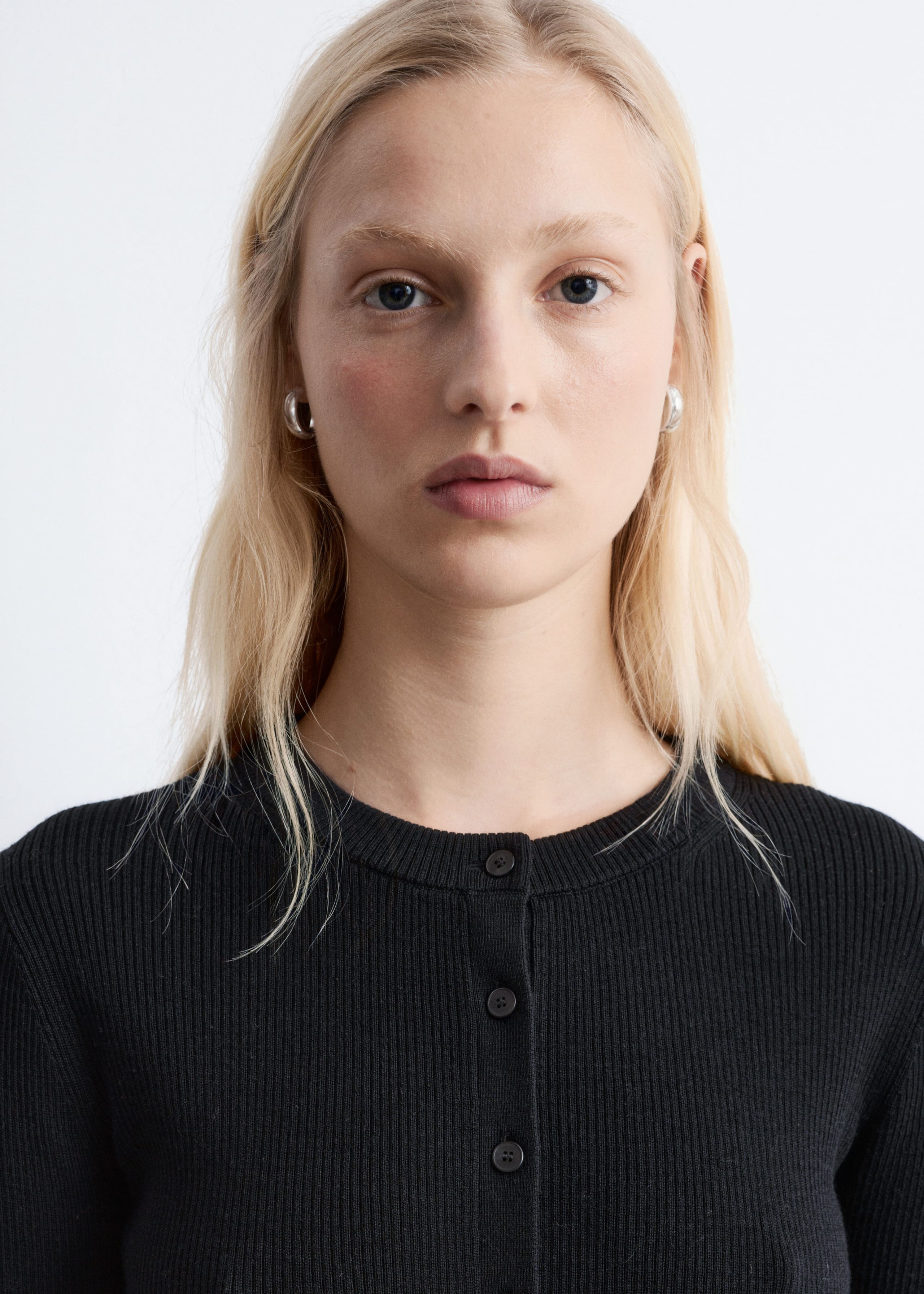 Image of Rib-Knit Merino Wool Cardigan