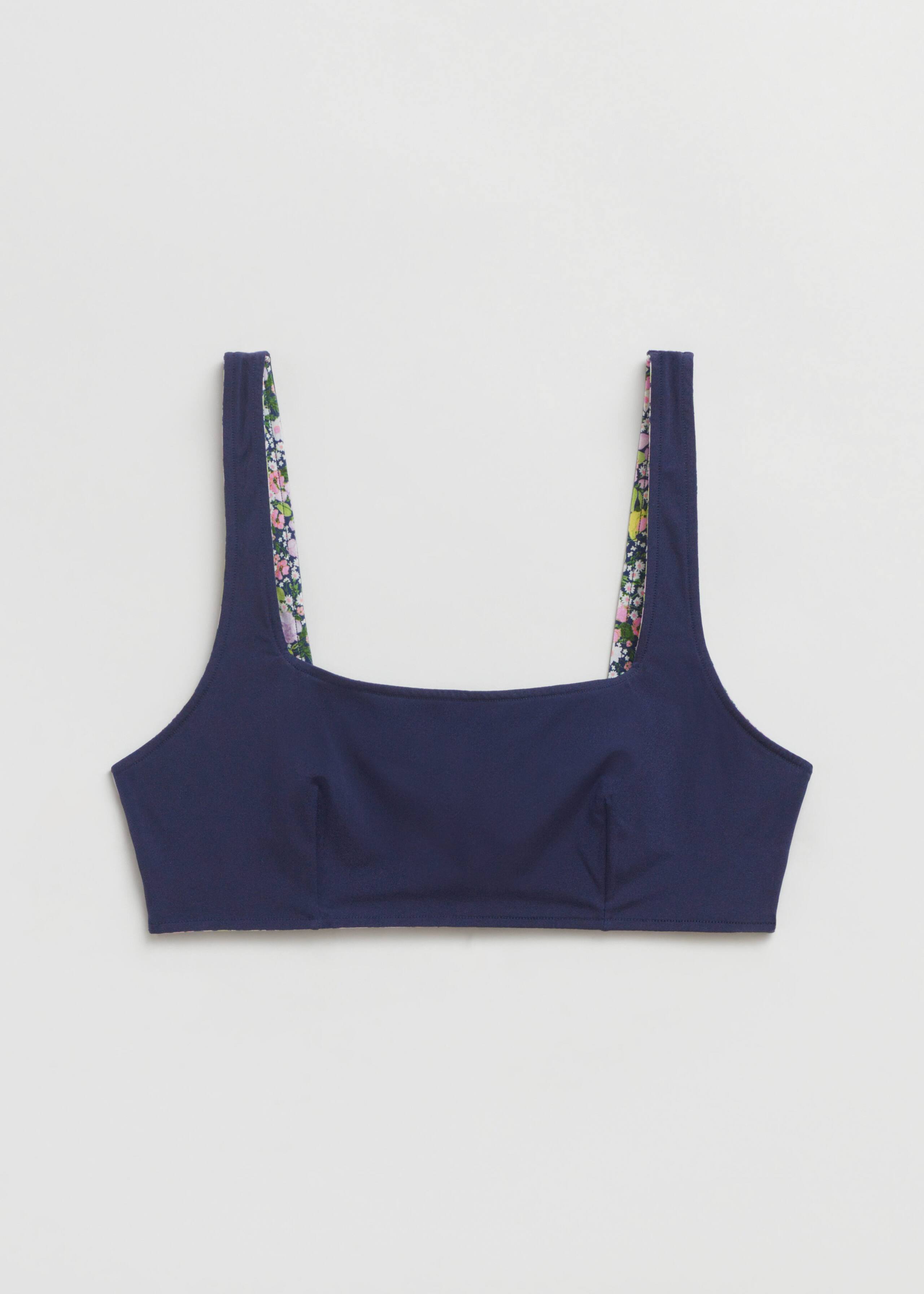 Reversible Bikini Top - Dark blue/Floral - Still Life