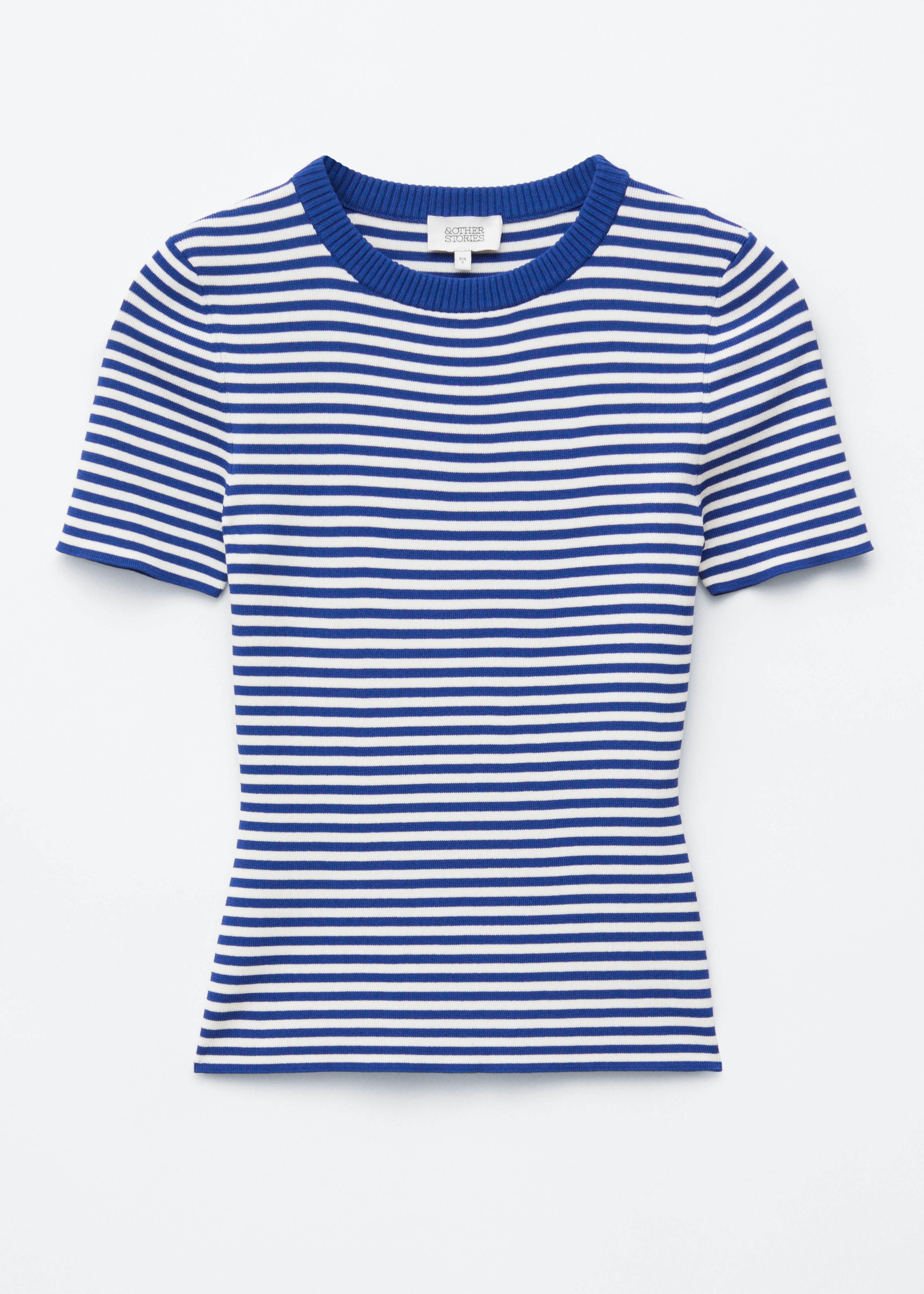 Ribbed T-Shirt - Blue/White/Striped/Red/Lilac/Striped/Black/White/Striped