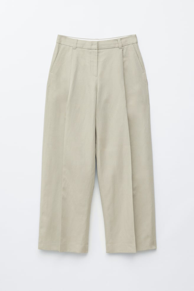 Pantalones plisados - Beige - 1