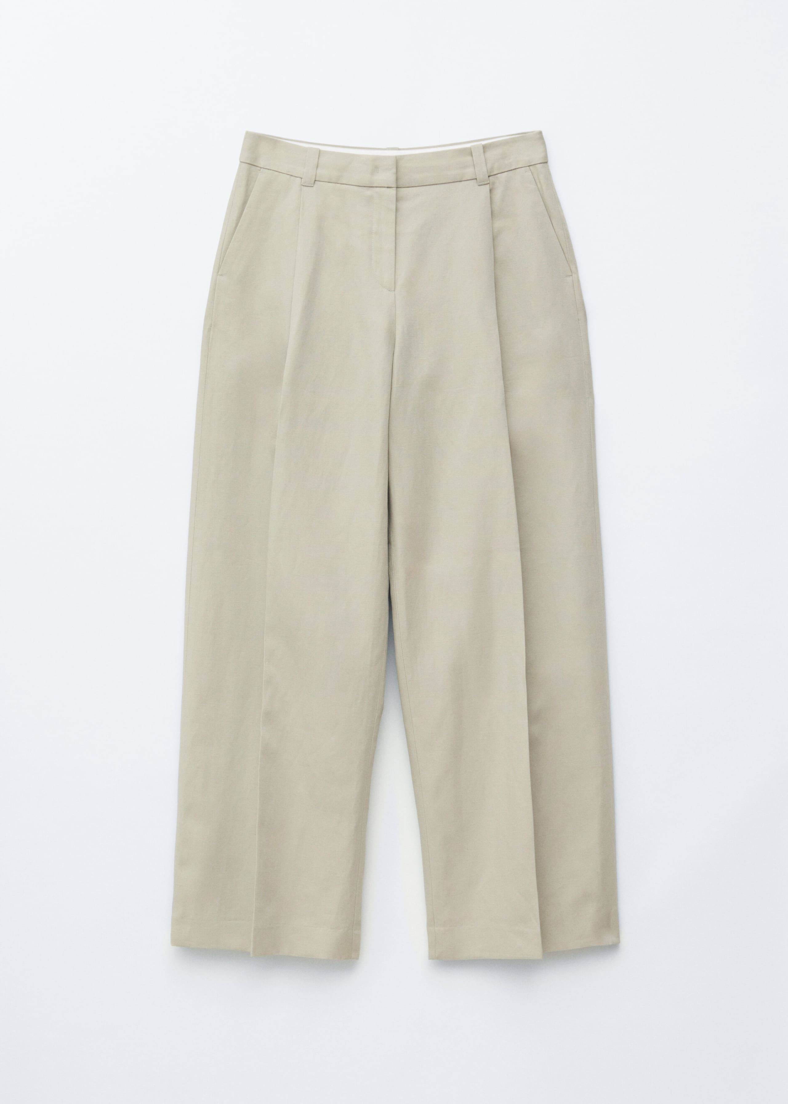 Cotton-Linen Blend Trousers - Beige - Still Life