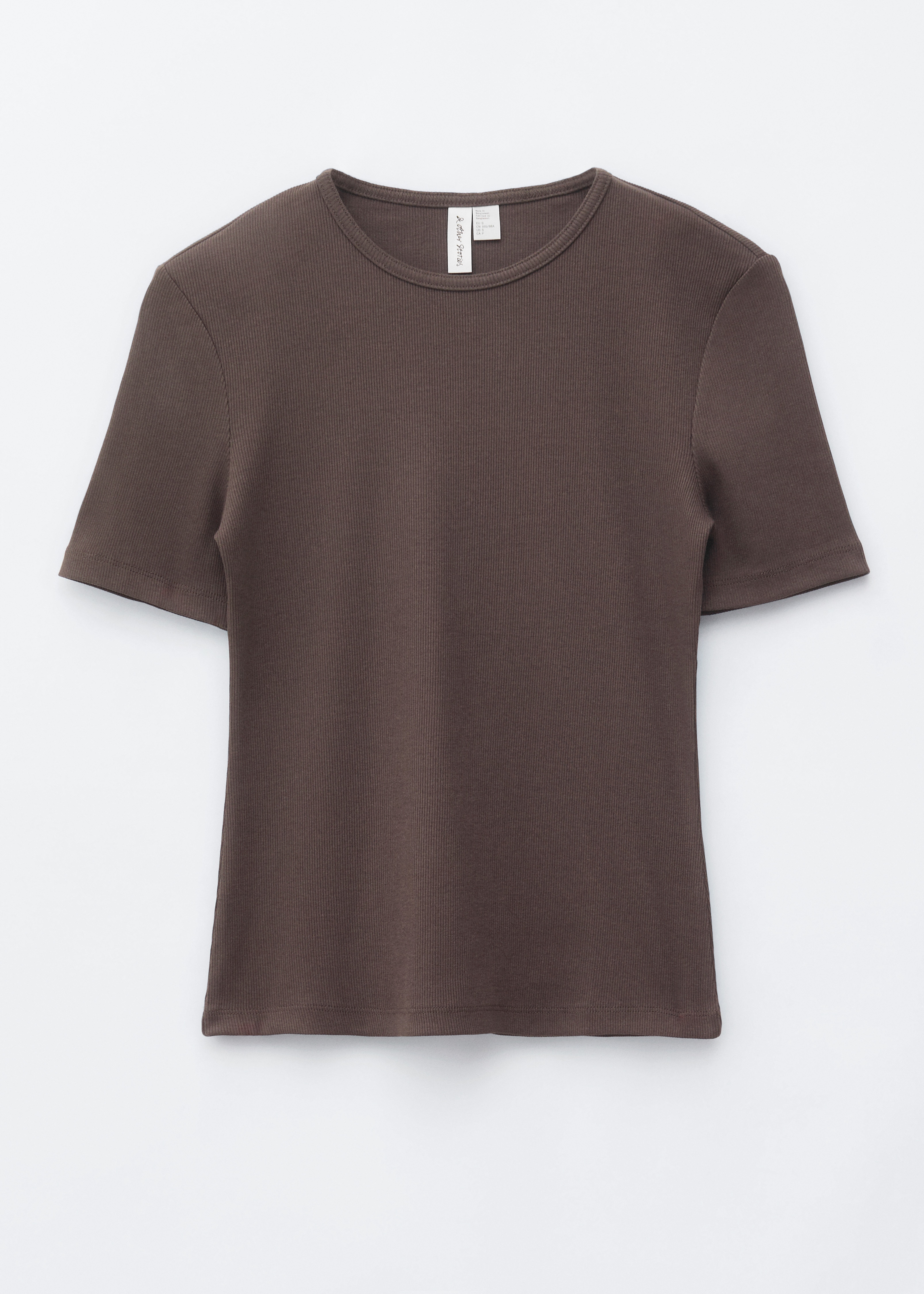 Tricou cu nervuri - Maro Închis/Alb/Maro/Dungi/Dungi Verde Închis/Bej/Bej/Roz