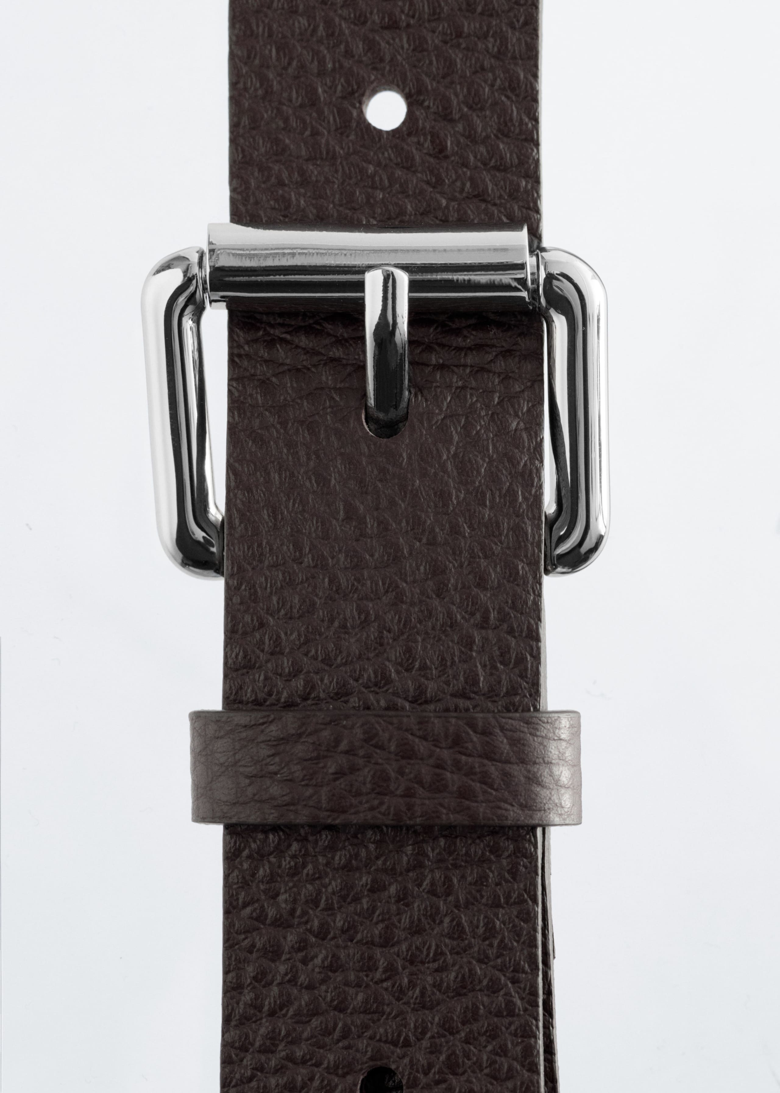 Textured Leather Belt - Brown - Still Life
