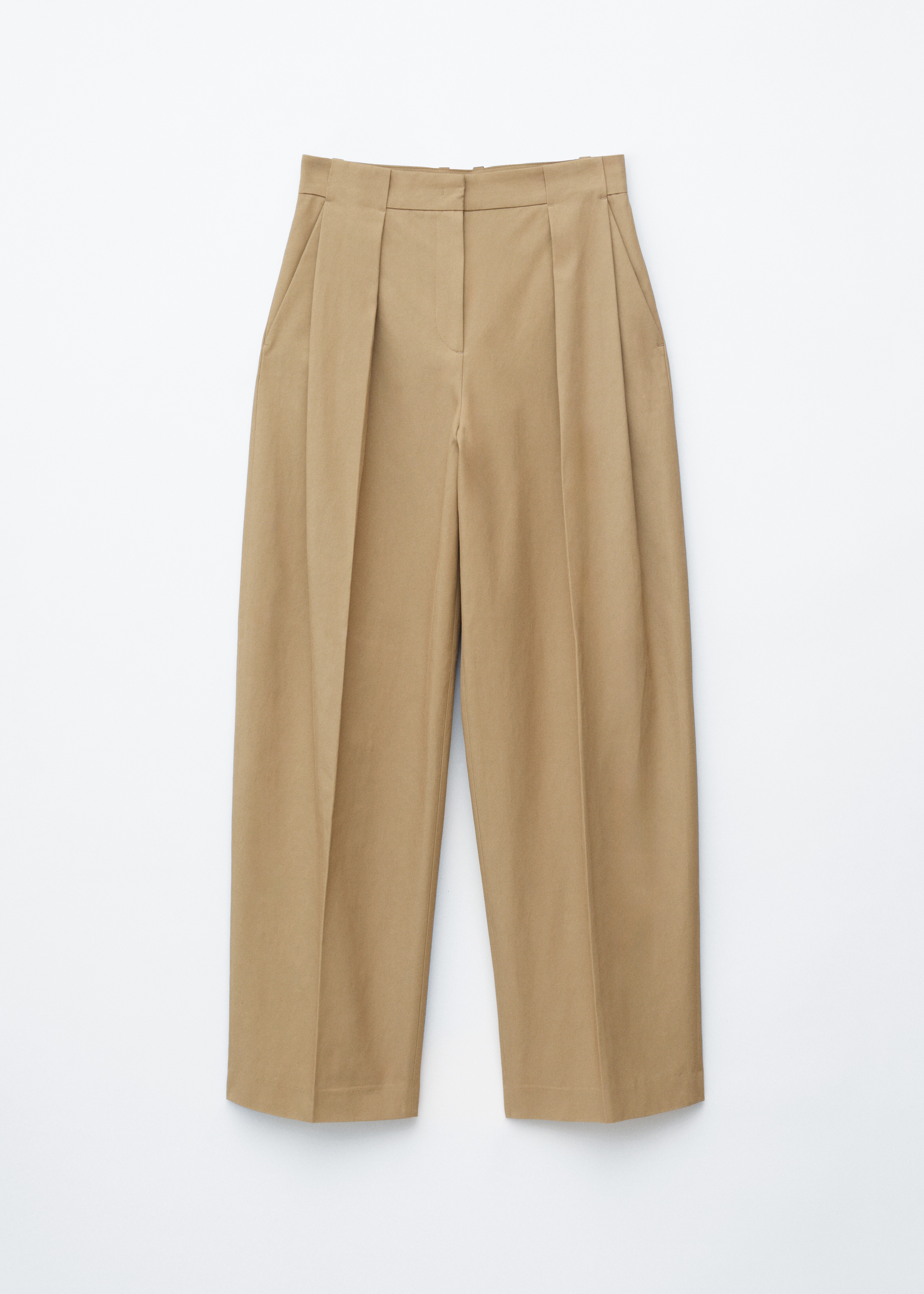 Pantaloni barrel a pieghe - Beige