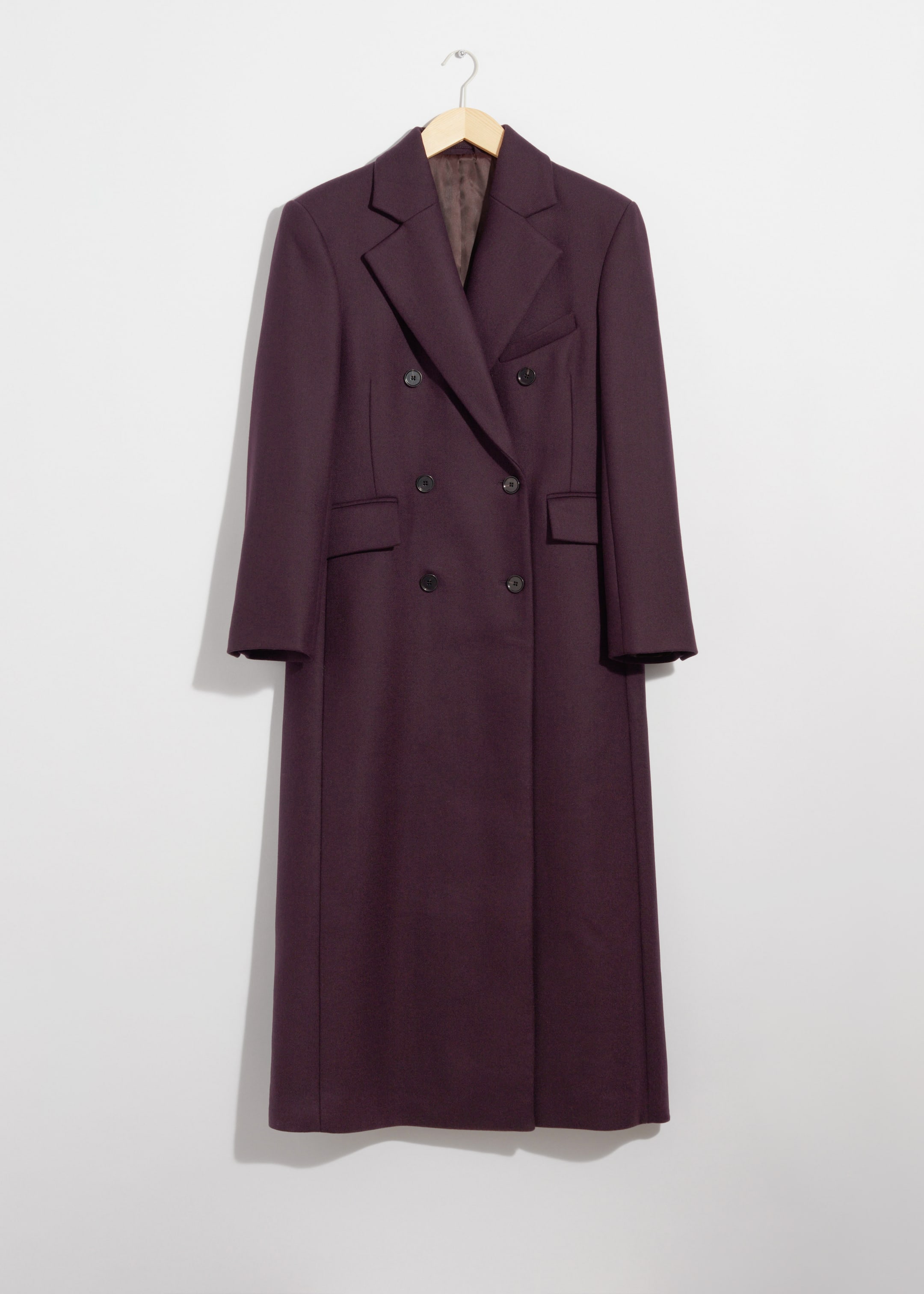 View larger image: Long Wool Coat - Dark Purple - Ladies | H&M GB 1