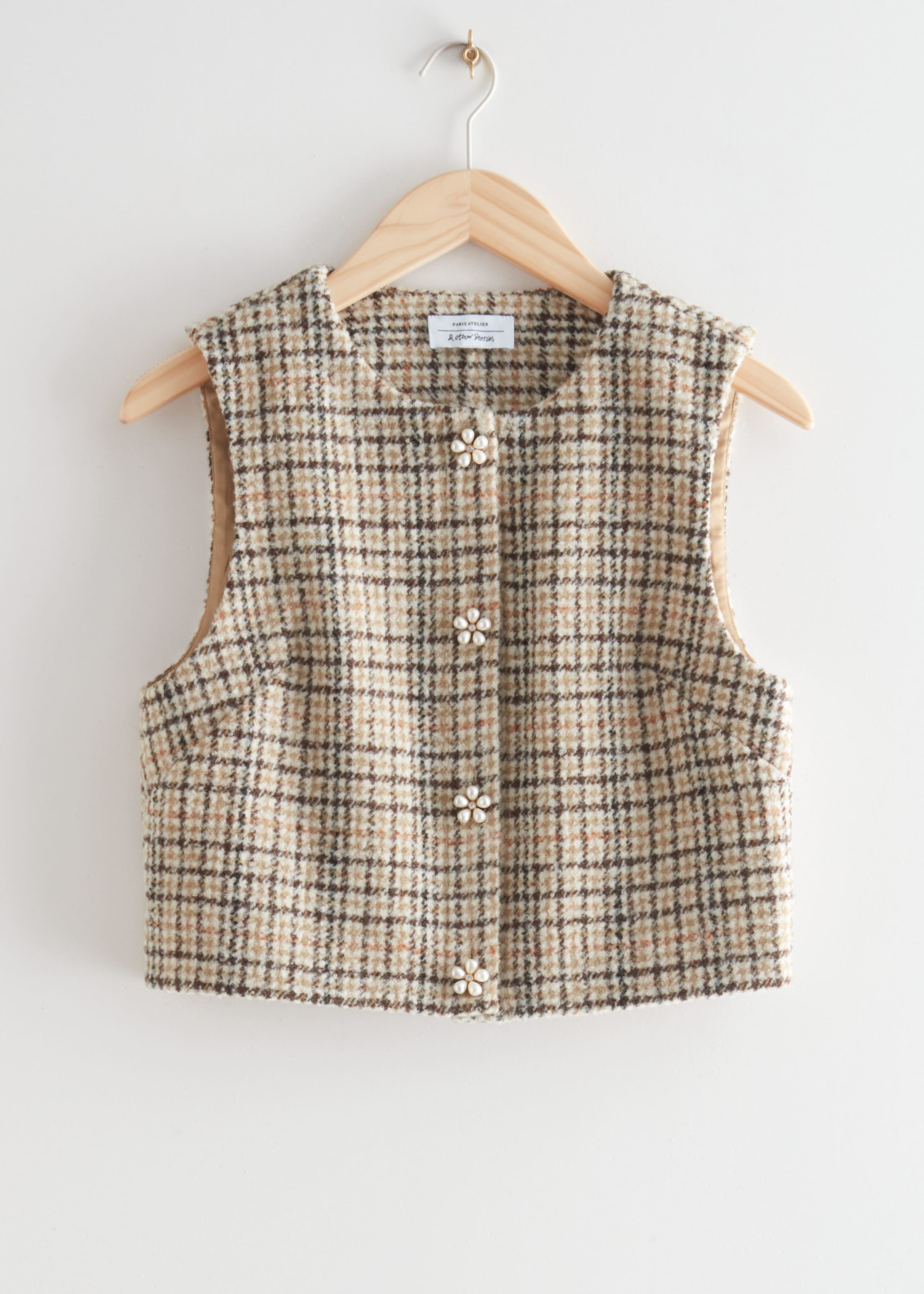 Floral Pearl Wool Vest