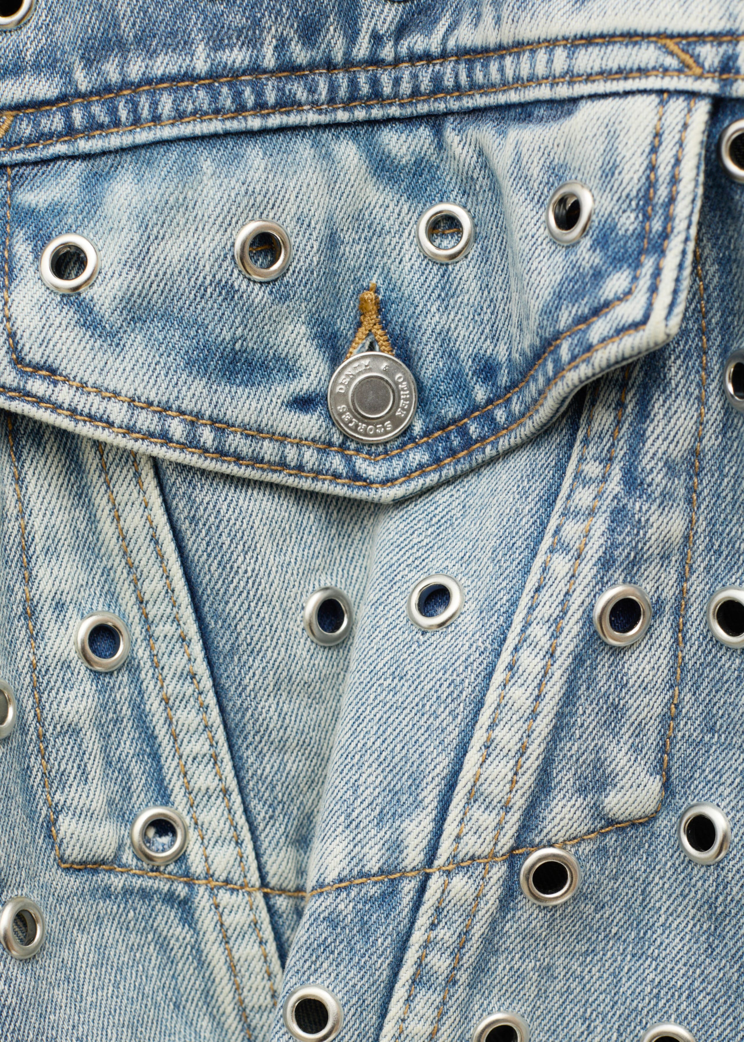 Eyelet Denim Jacket - {{variantName}} - Descriptive Detail