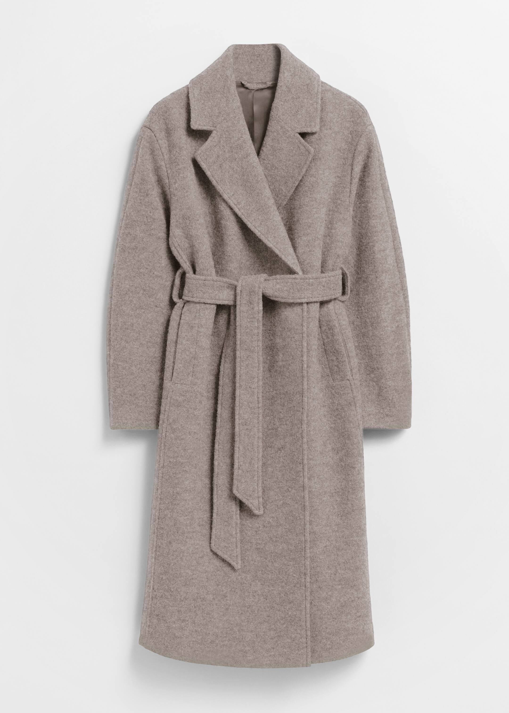 Größeres Bild anzeigen: Weit geschnittener Wollmantel mit Gürtel - Beige - Ladies | H&M AT 7
