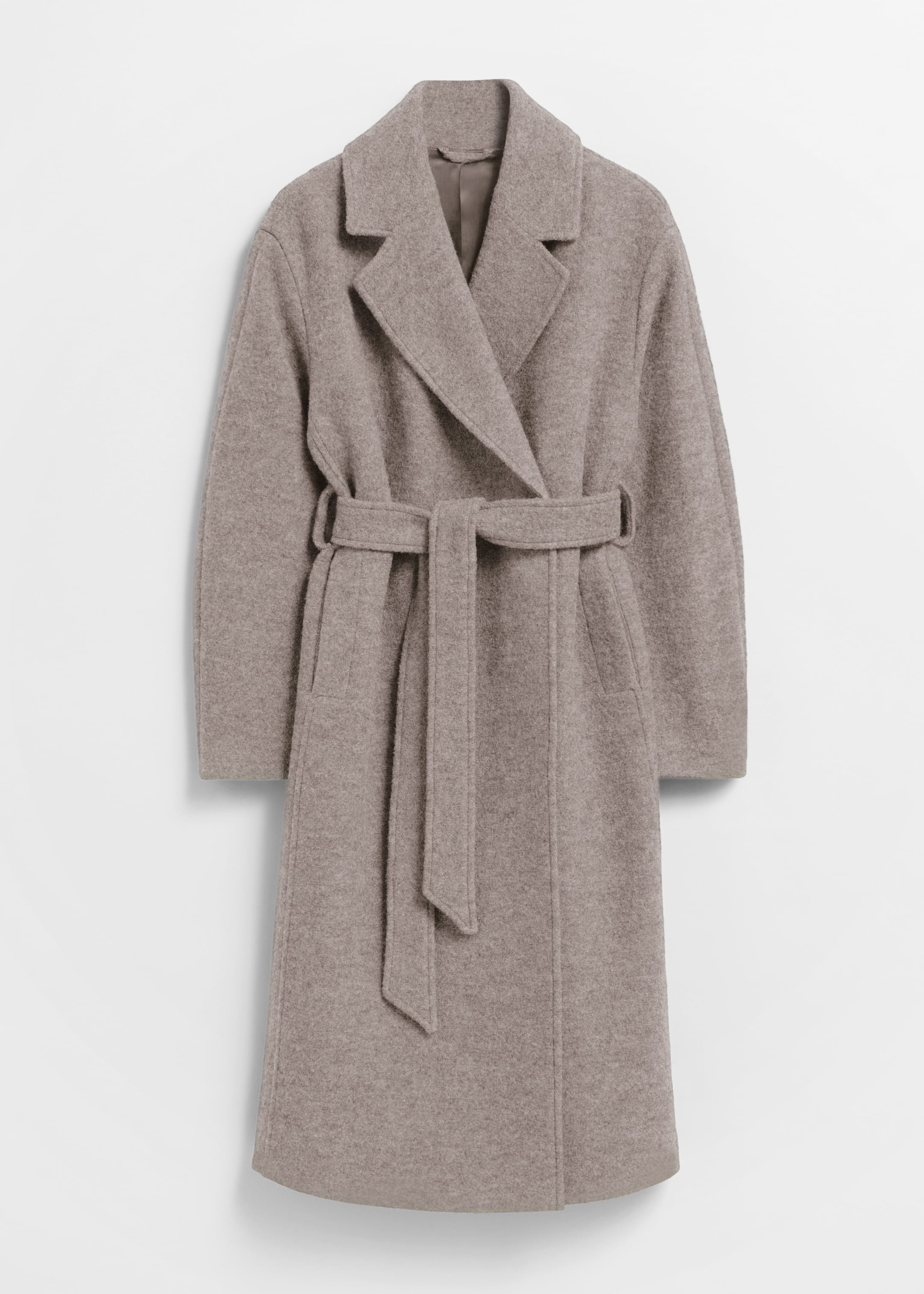 Größeres Bild ansehen: Weit geschnittener Wollmantel mit Gürtel - Beige - Ladies | H&M DE 2