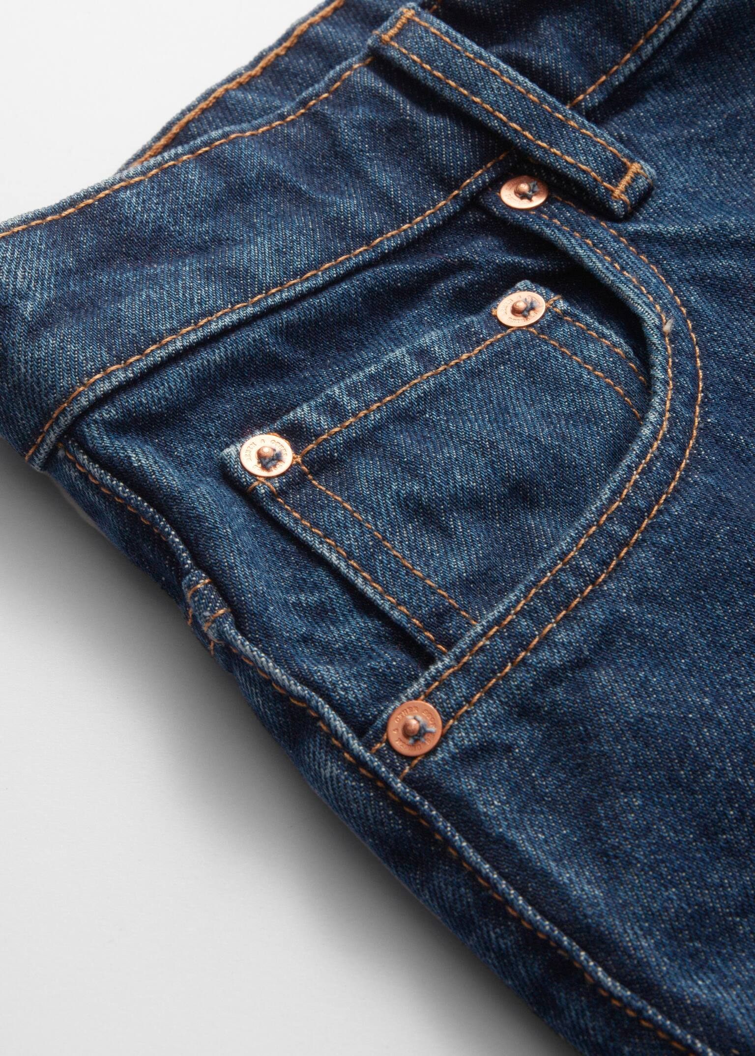 Pantaloni scurți denim cu crac larg - Albastru Mediu/Bej/Negru - 6