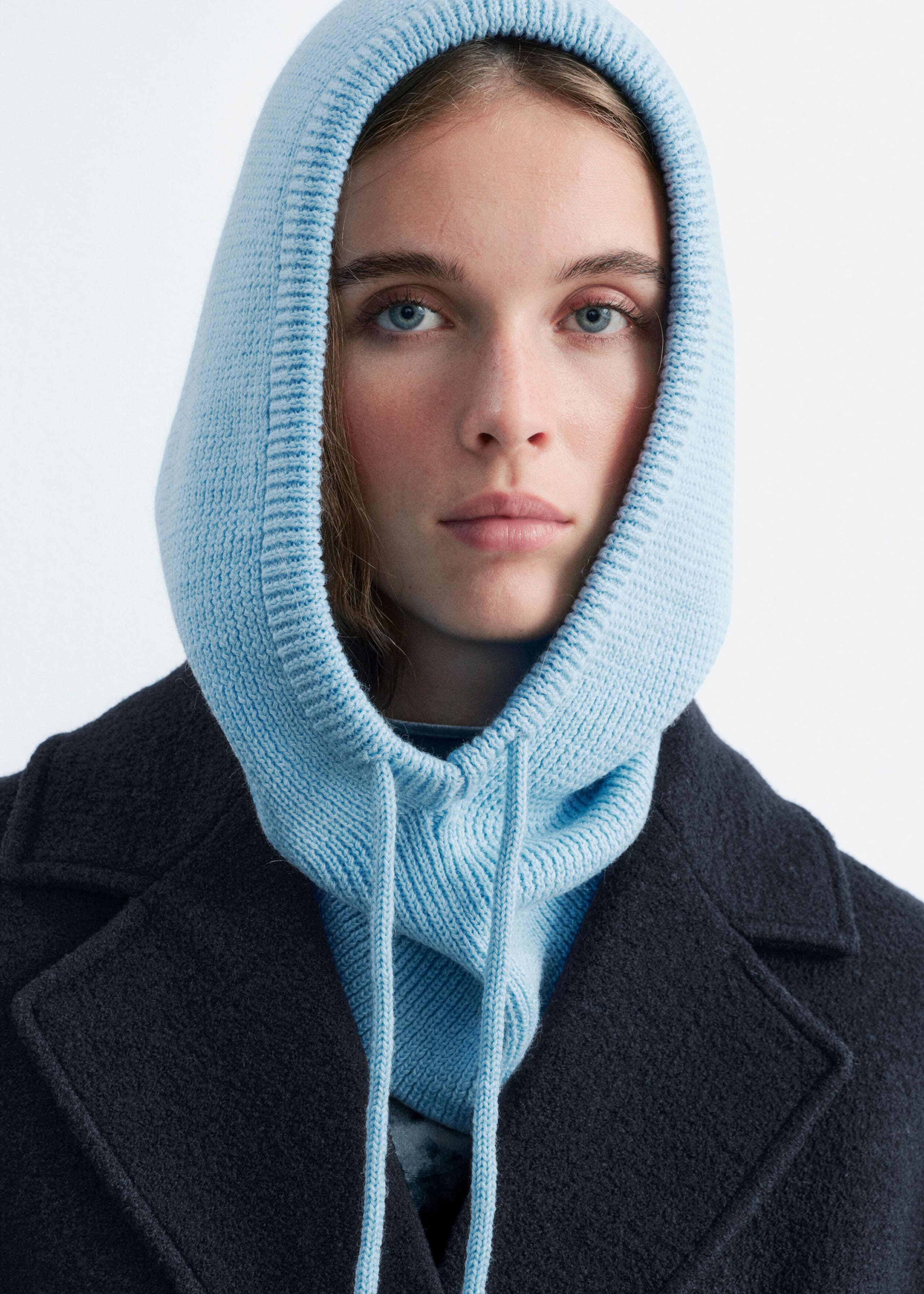 Oversized Wool Balaclava - Black - Lookbook