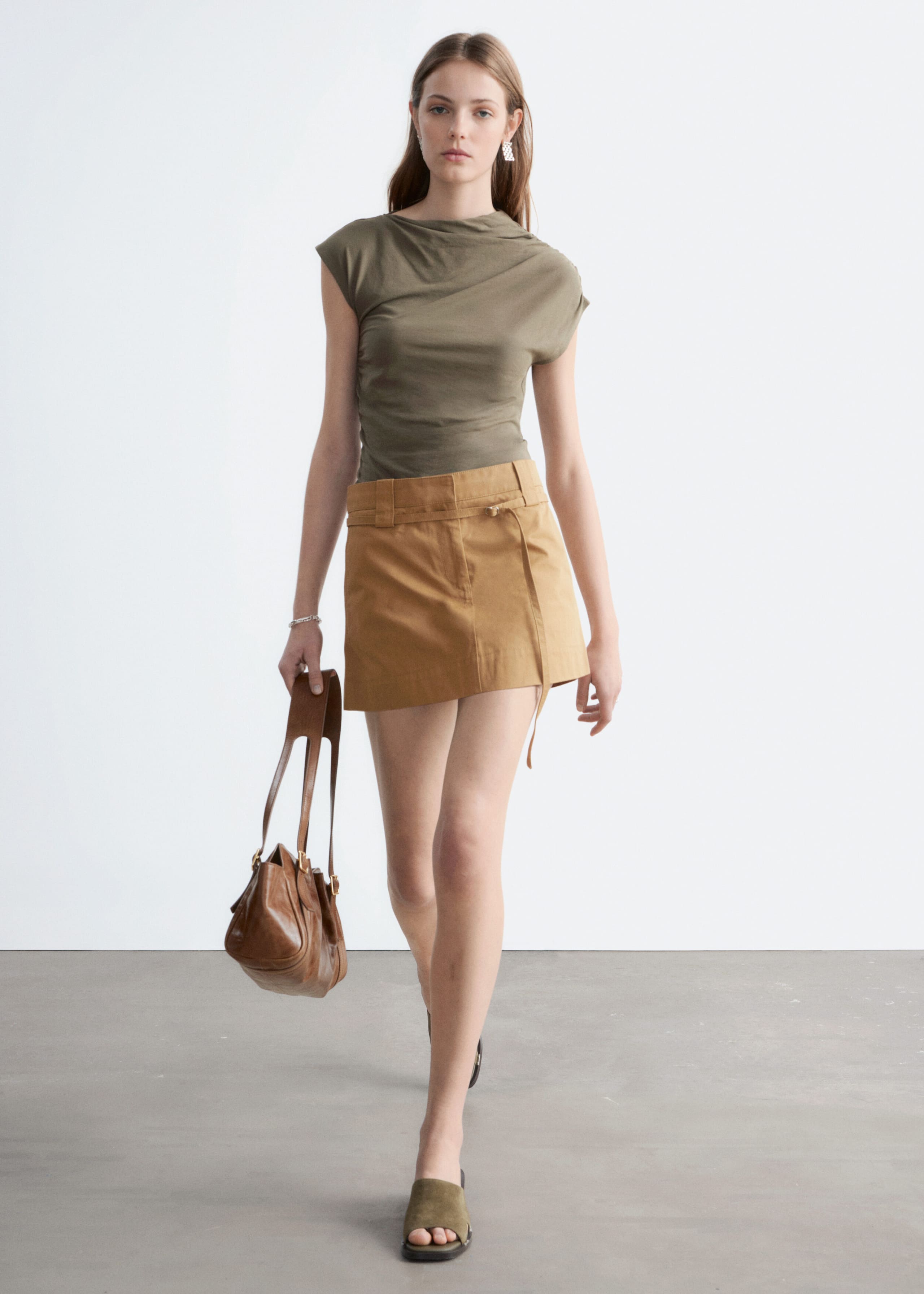 Image of Draperad topp i trikå