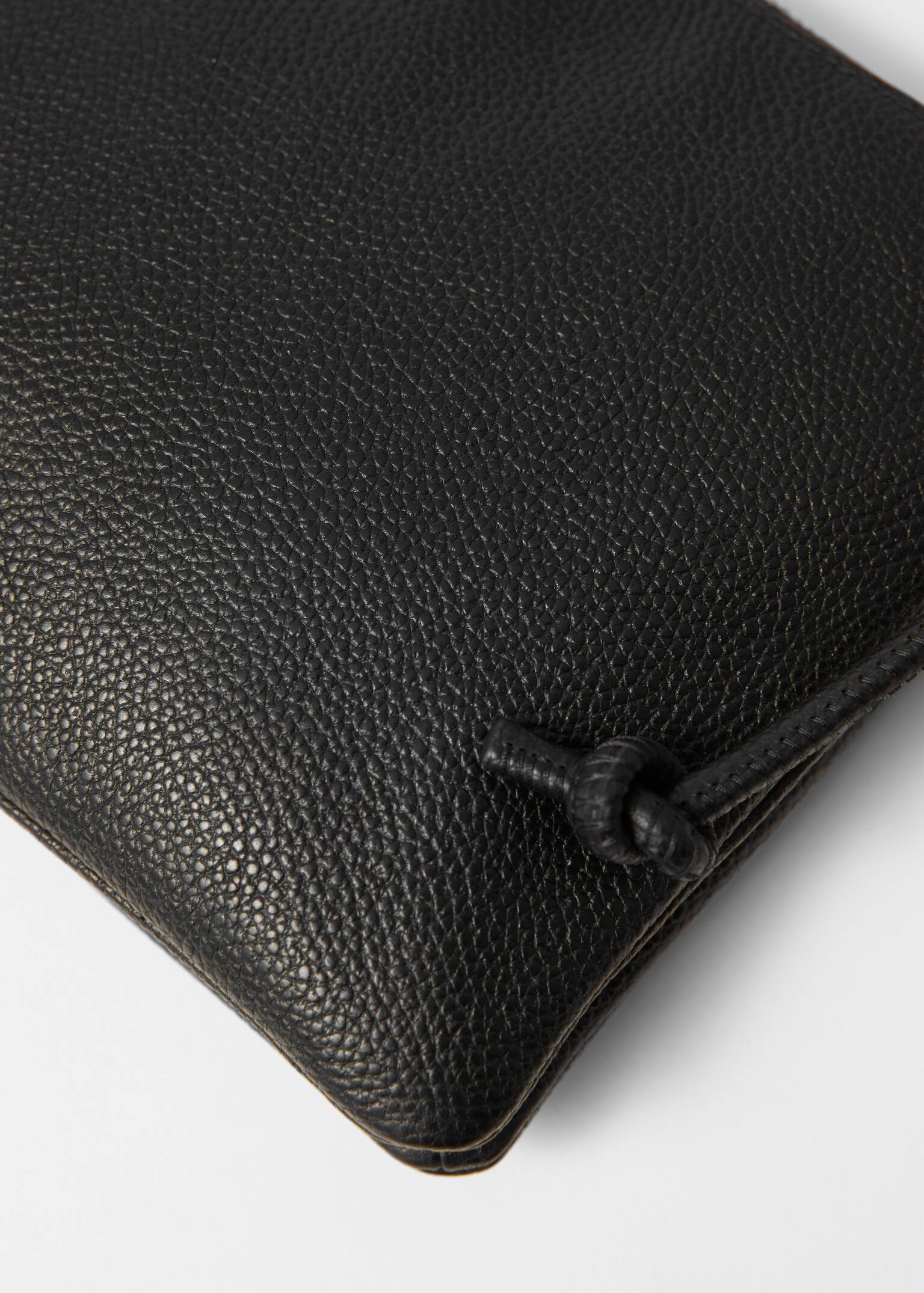 Bolso bandolera pequeño de piel - Negro/Marrón - 5