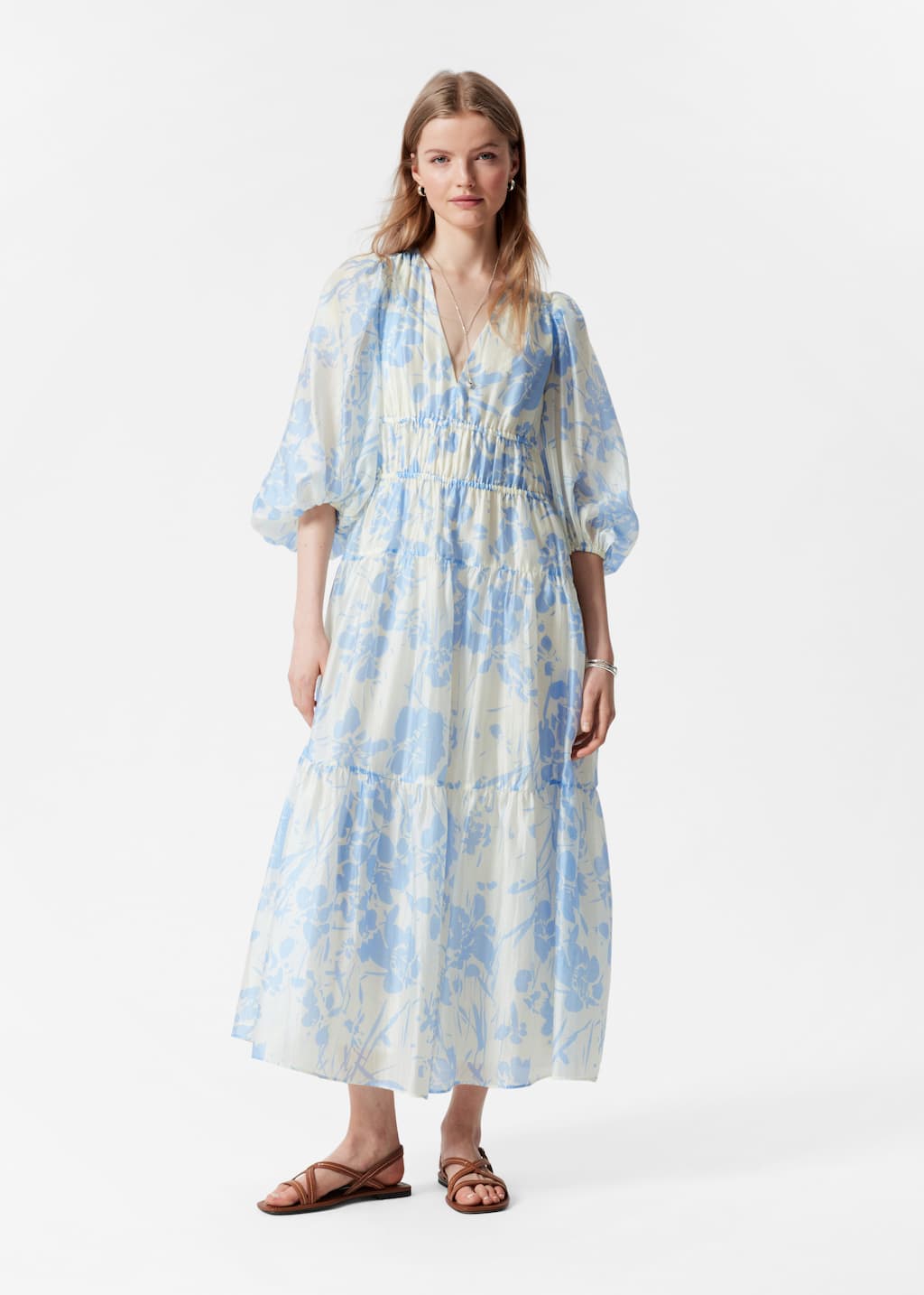 Image of Robe midi à plusieurs niveaux