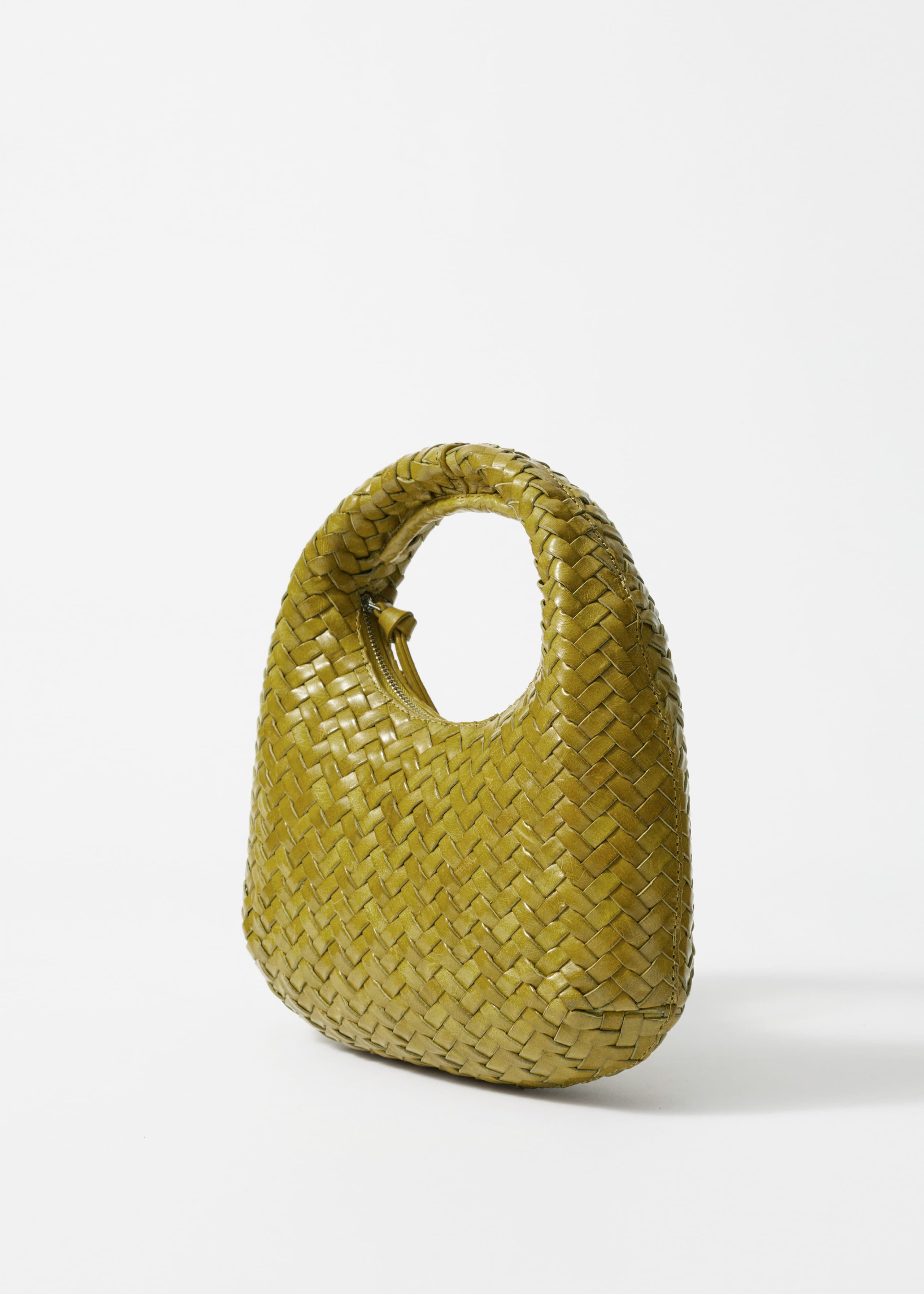 Small Braided-Leather Bag - Yellow - Still Life