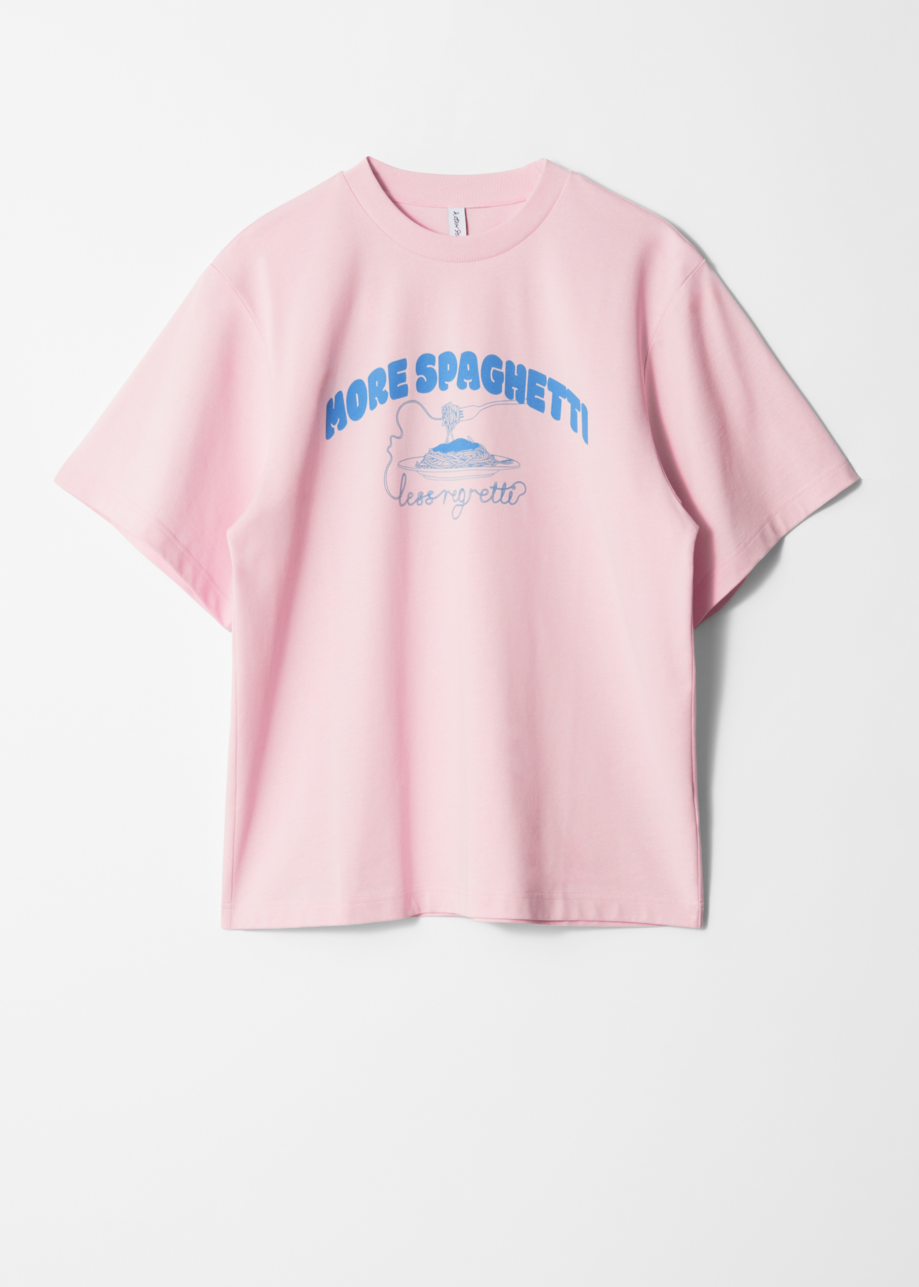 oversized póló - Pink Print/White Print
