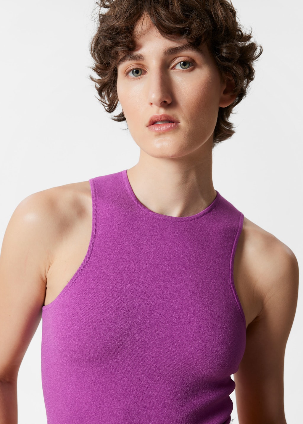 Camiseta de tirantes de punto - Morado - Lookbook