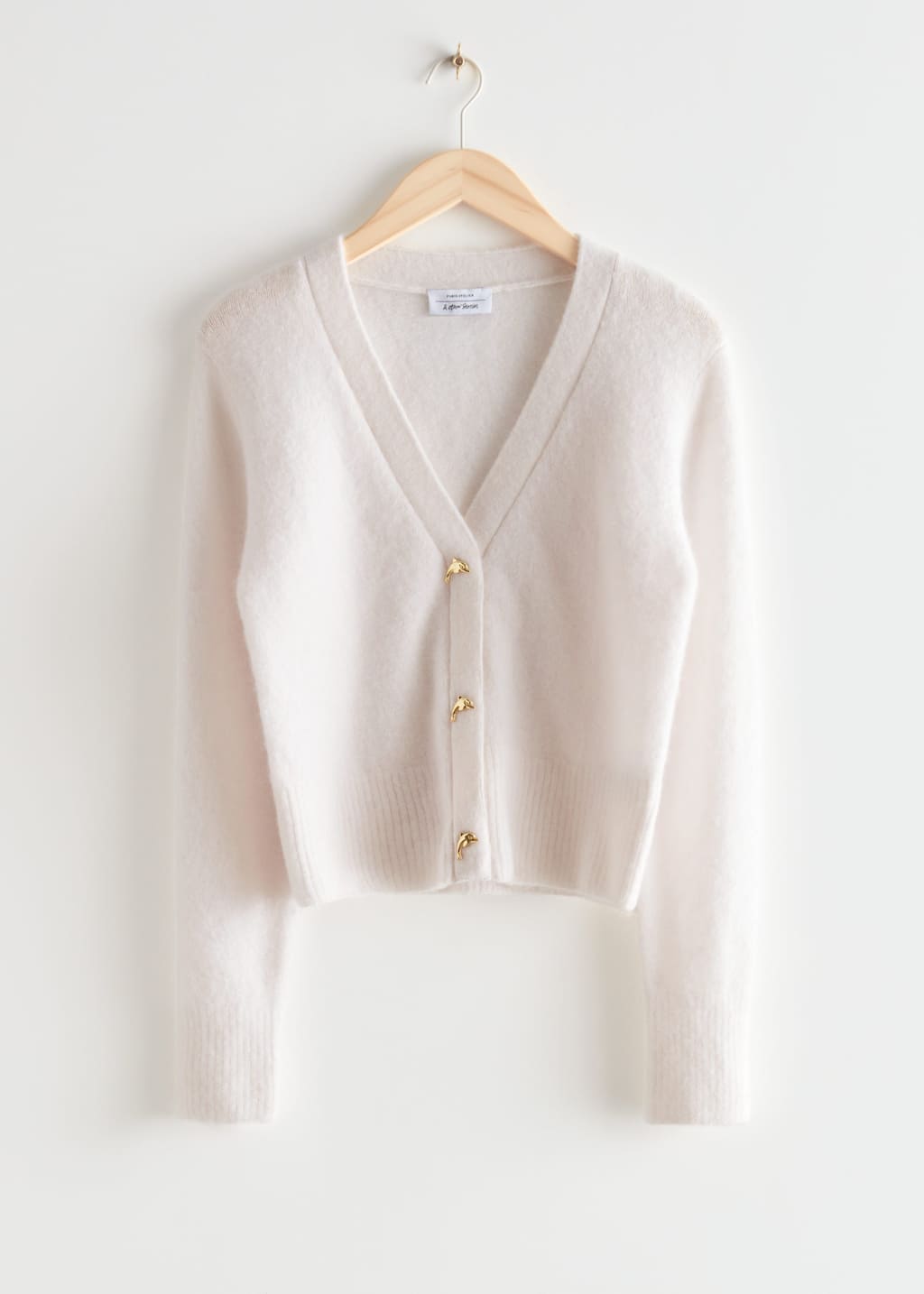 Gold Button Cardigan - Navy - Still Life
