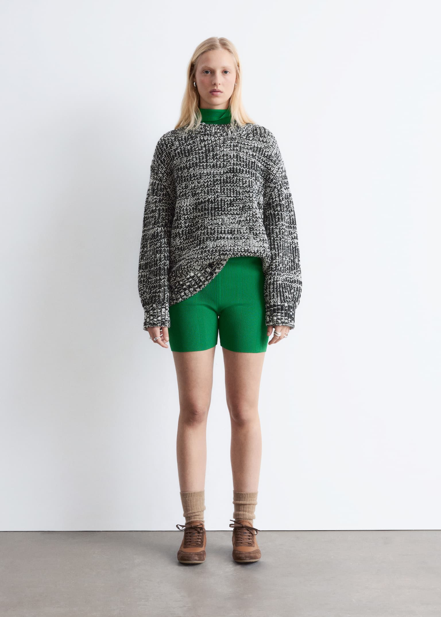 Ribbede cykelshorts - Grøn - 6