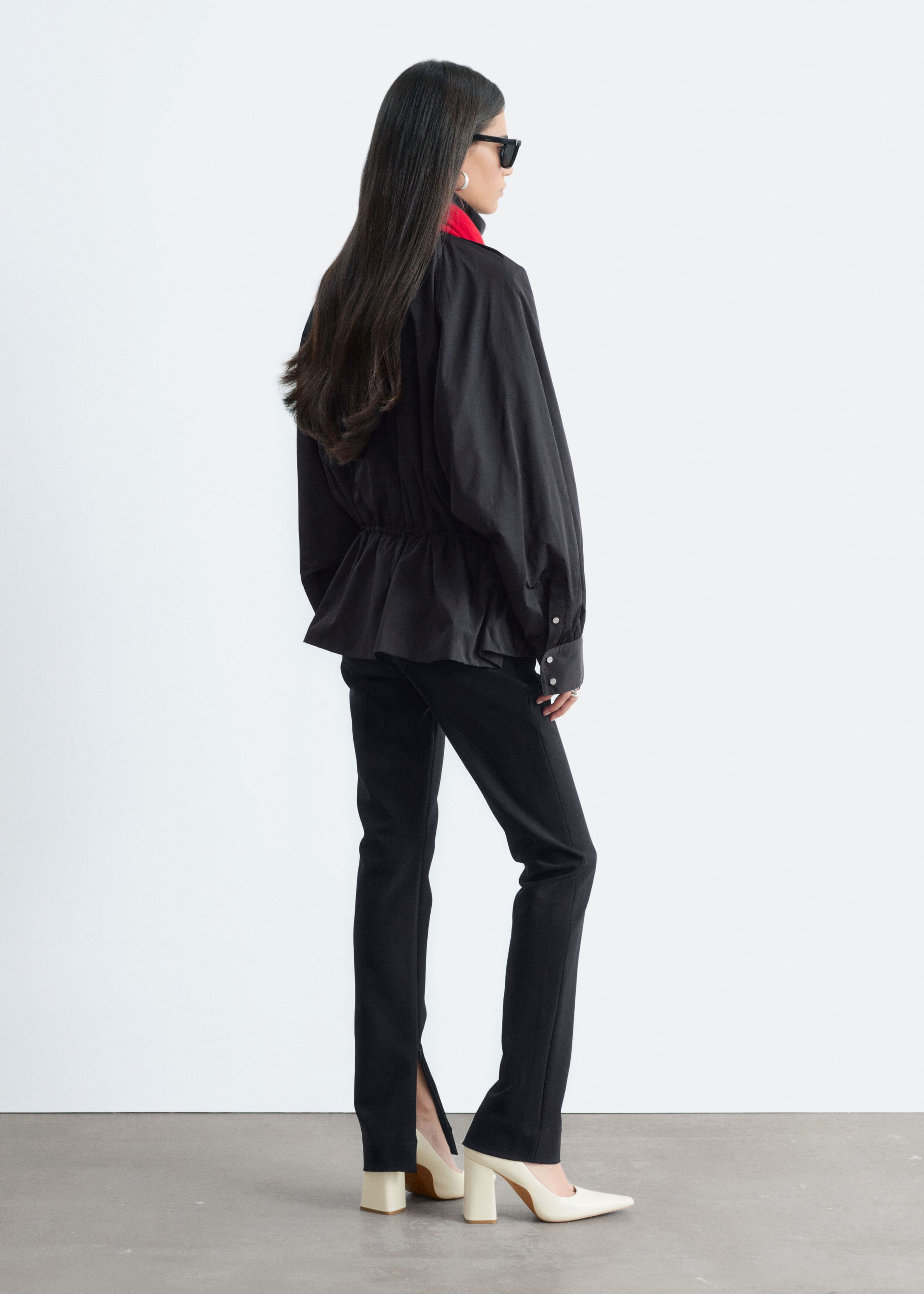 Nylon Funnel-Collar Jacket - Light Beige - Lookbook