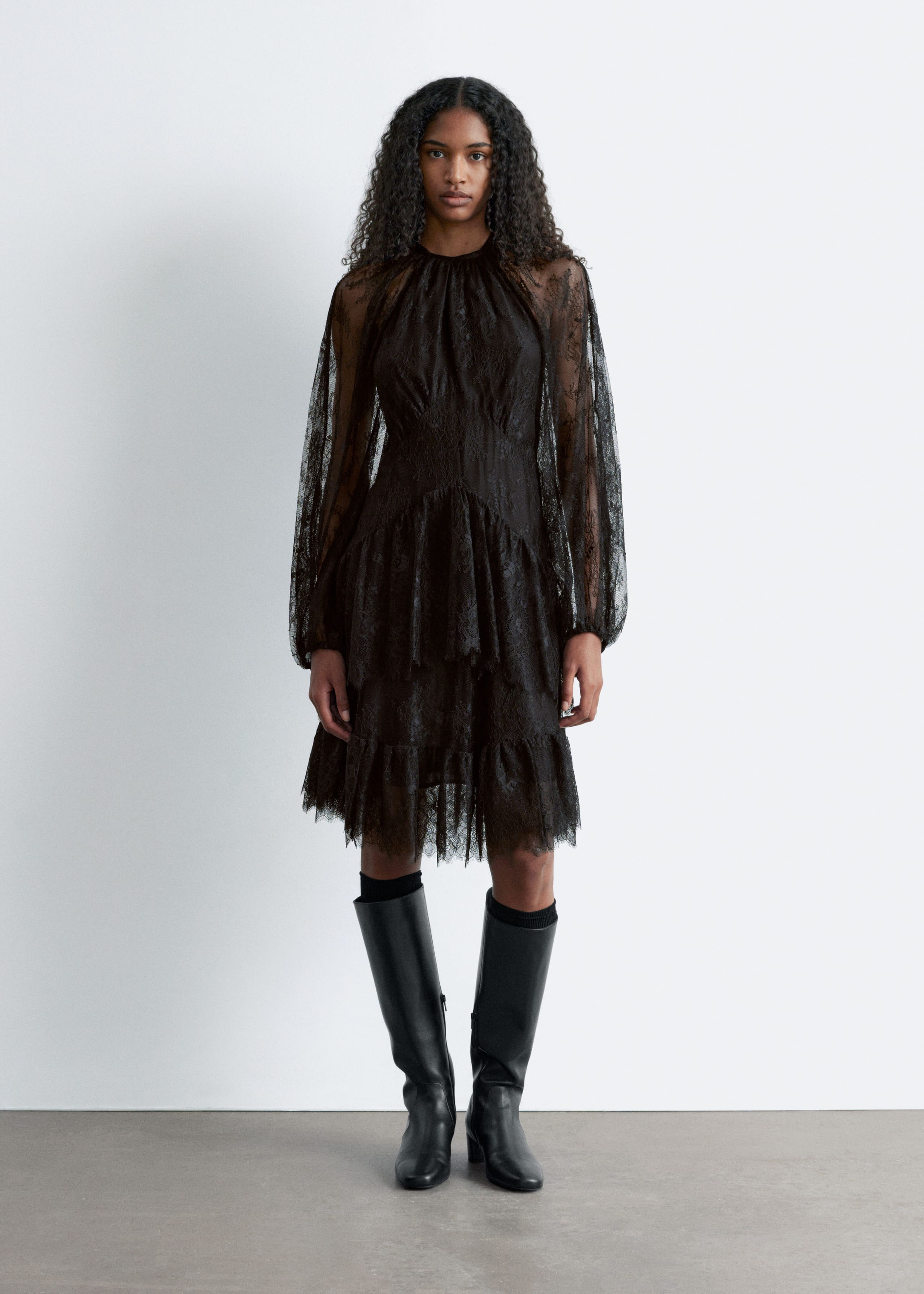 Image of Lace Frill Mini Dress