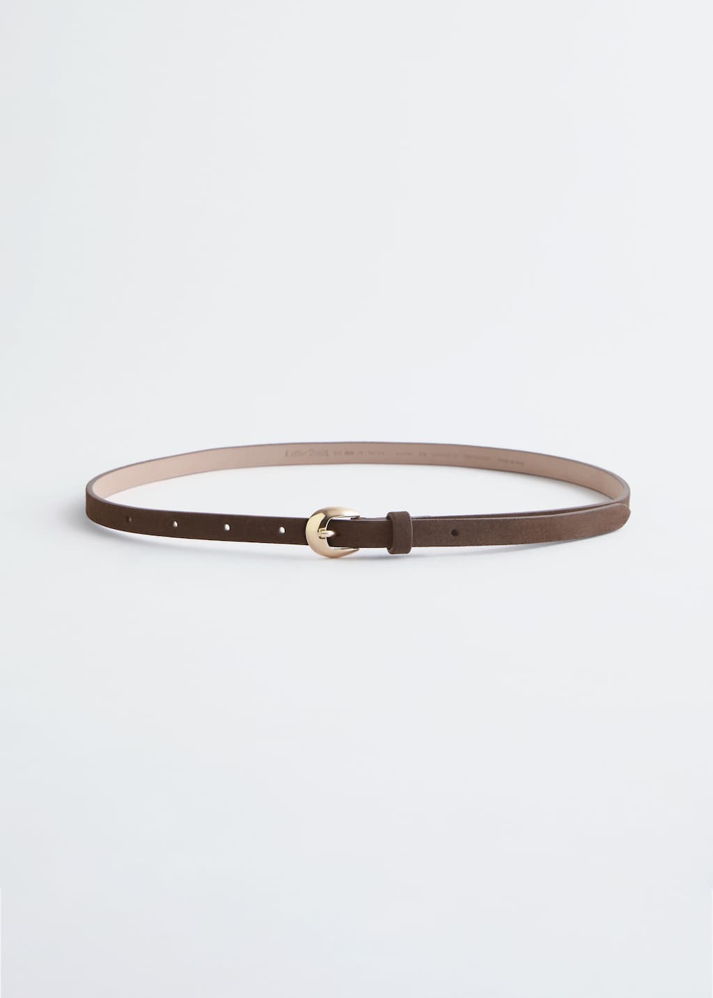 Image of Ceinture en cuir à boucle en forme de croissant